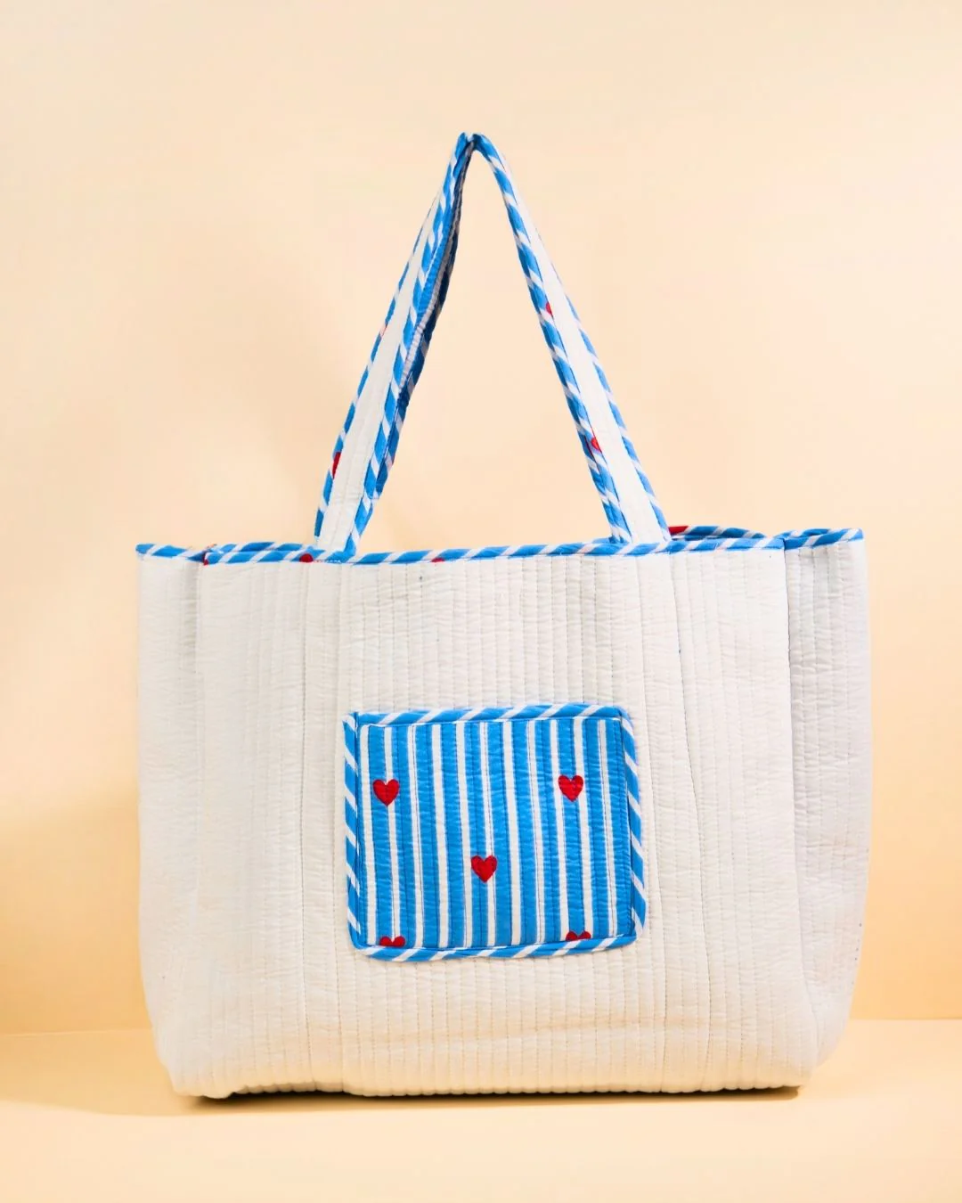 Sac Cabas Réversible Deepa - Coeurs Bleu - Image 2