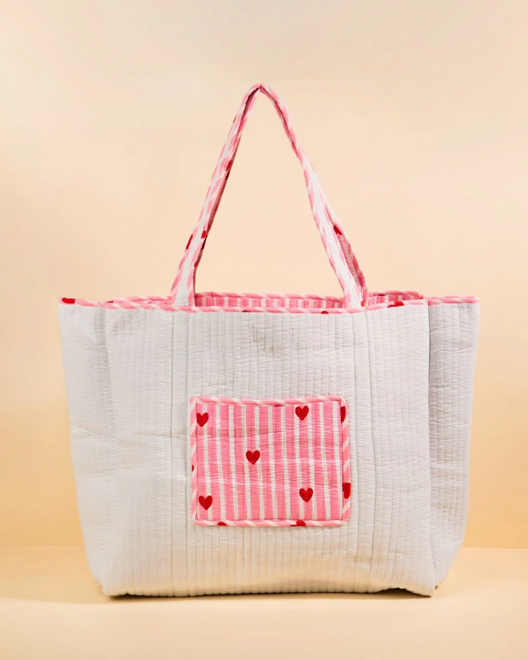 Sac Cabas Réversible Deepa - Coeurs Rose - Image 3