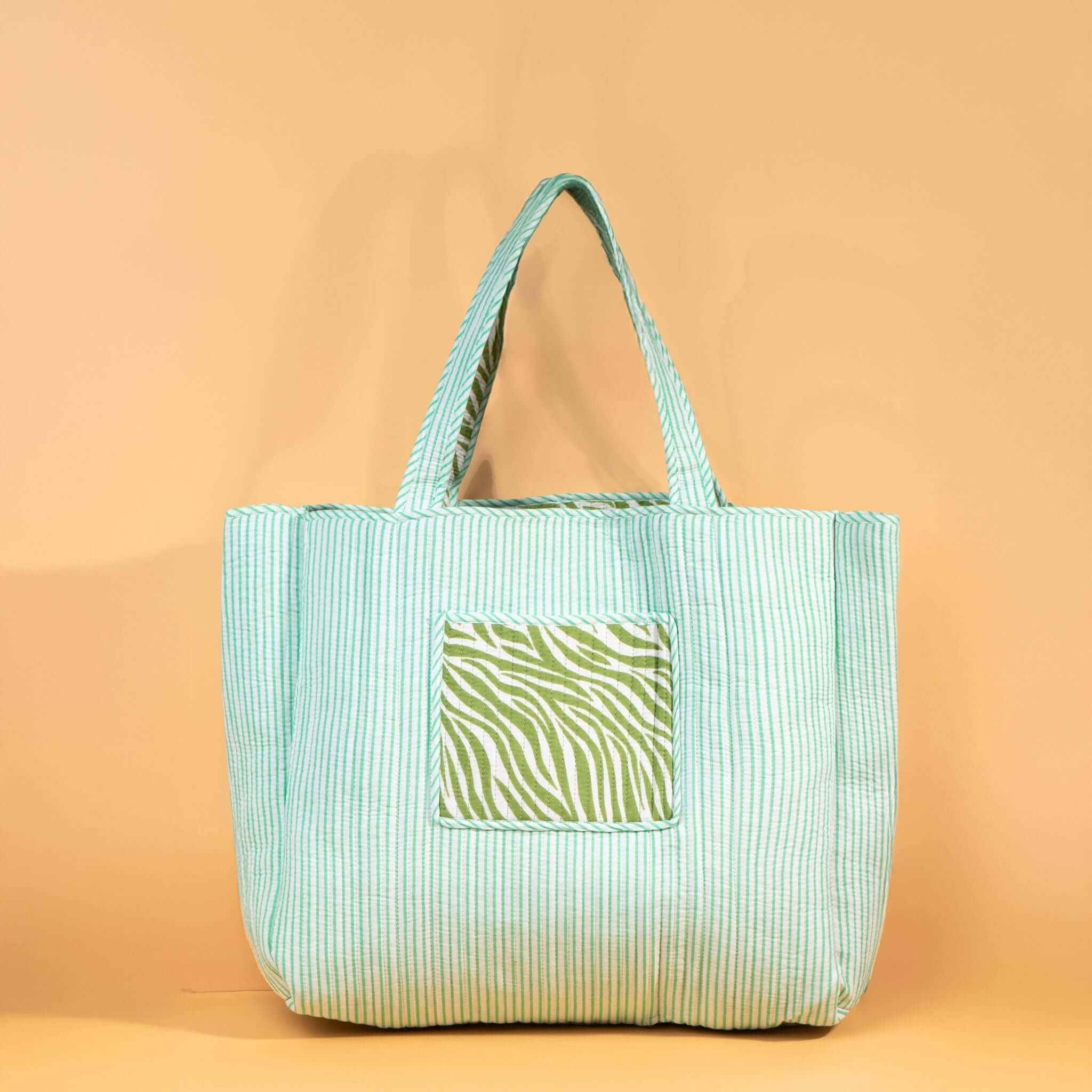 Sac Cabas Réversible Deepa - Kaki Zébré - Image 2
