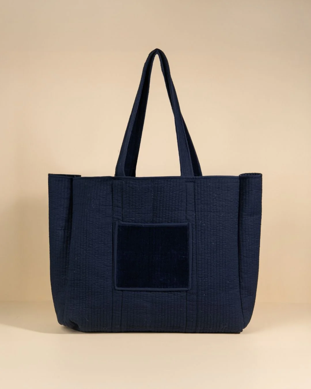 Sac Cabas Réversible Deepa - Velours Bleu Nuit - Image 2