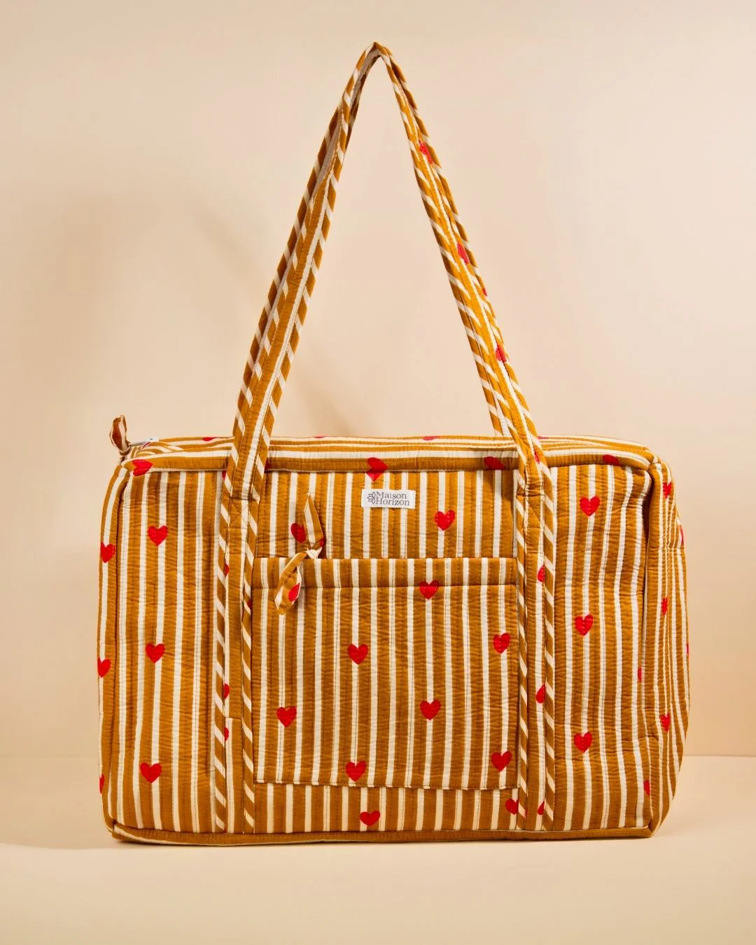 Sac Week-End Lola - Coeurs Beige - Image 2