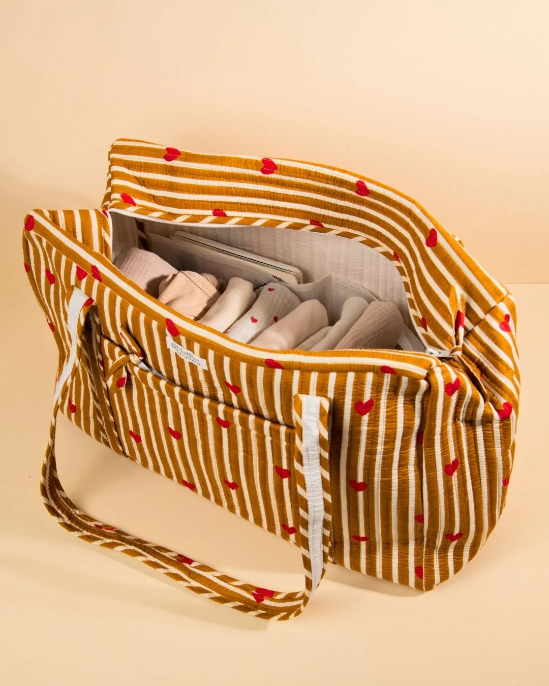 Sac Week-End Lola - Coeurs Beige - Image 3