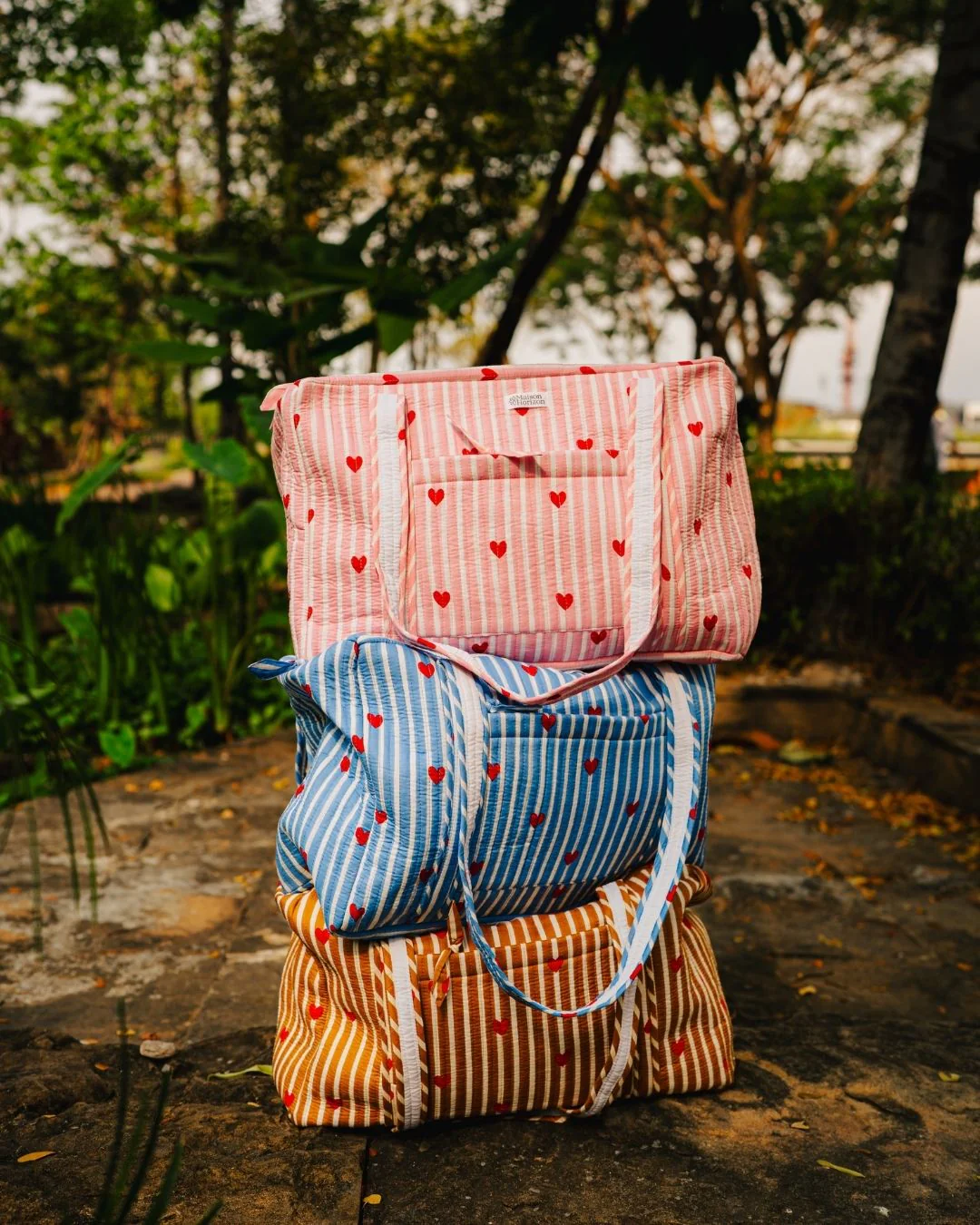 Sac Week-End Lola - Coeurs Rose - Image 4