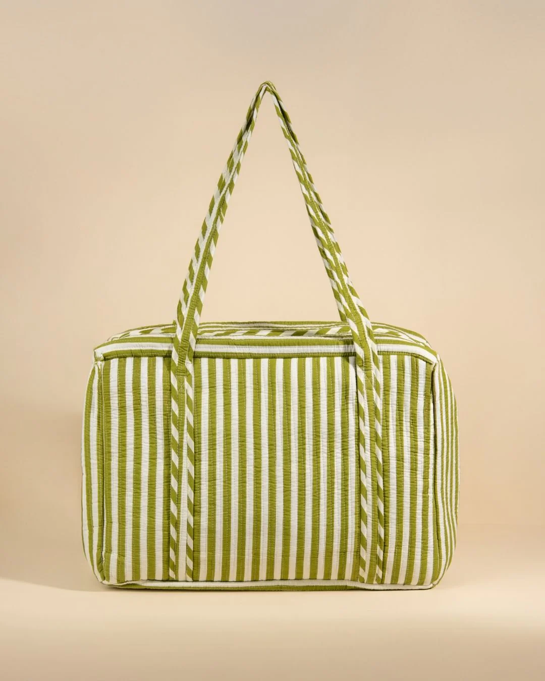 Sac Week-End Lola - Rayures Vert Olive - Image 2