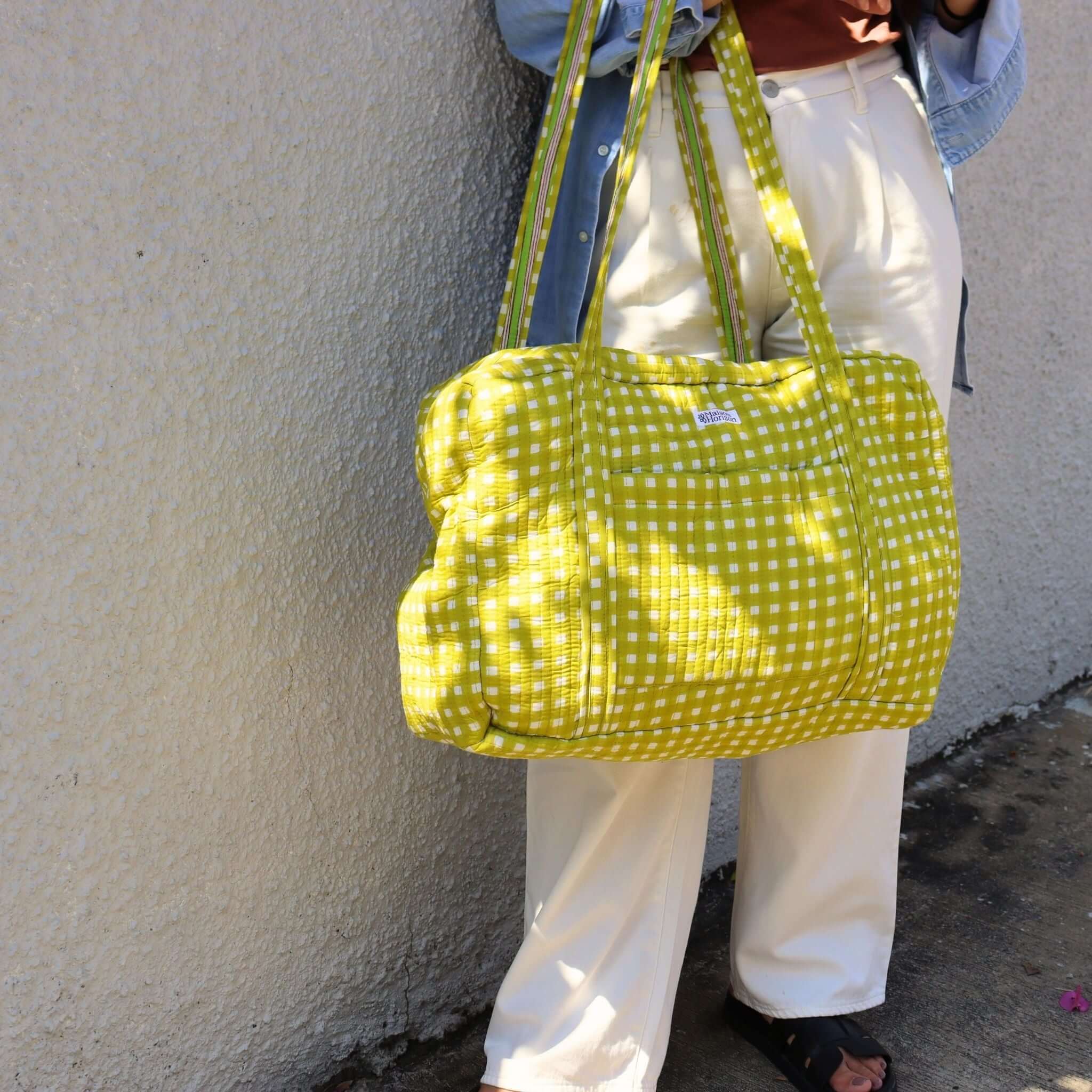 Sac Week-End Lola - Vichy Lime - Image 2