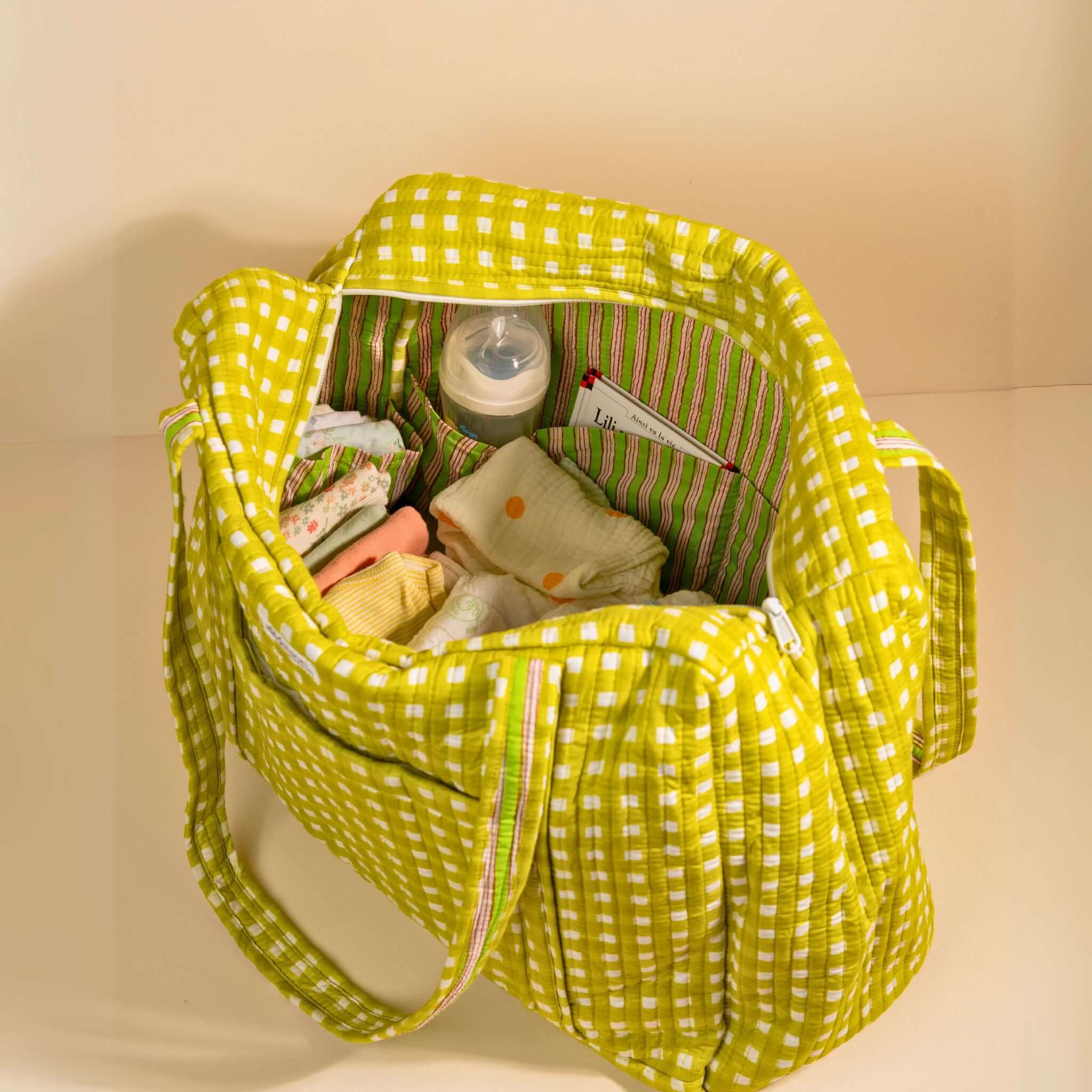 Sac Week-End Lola - Vichy Lime - Image 3