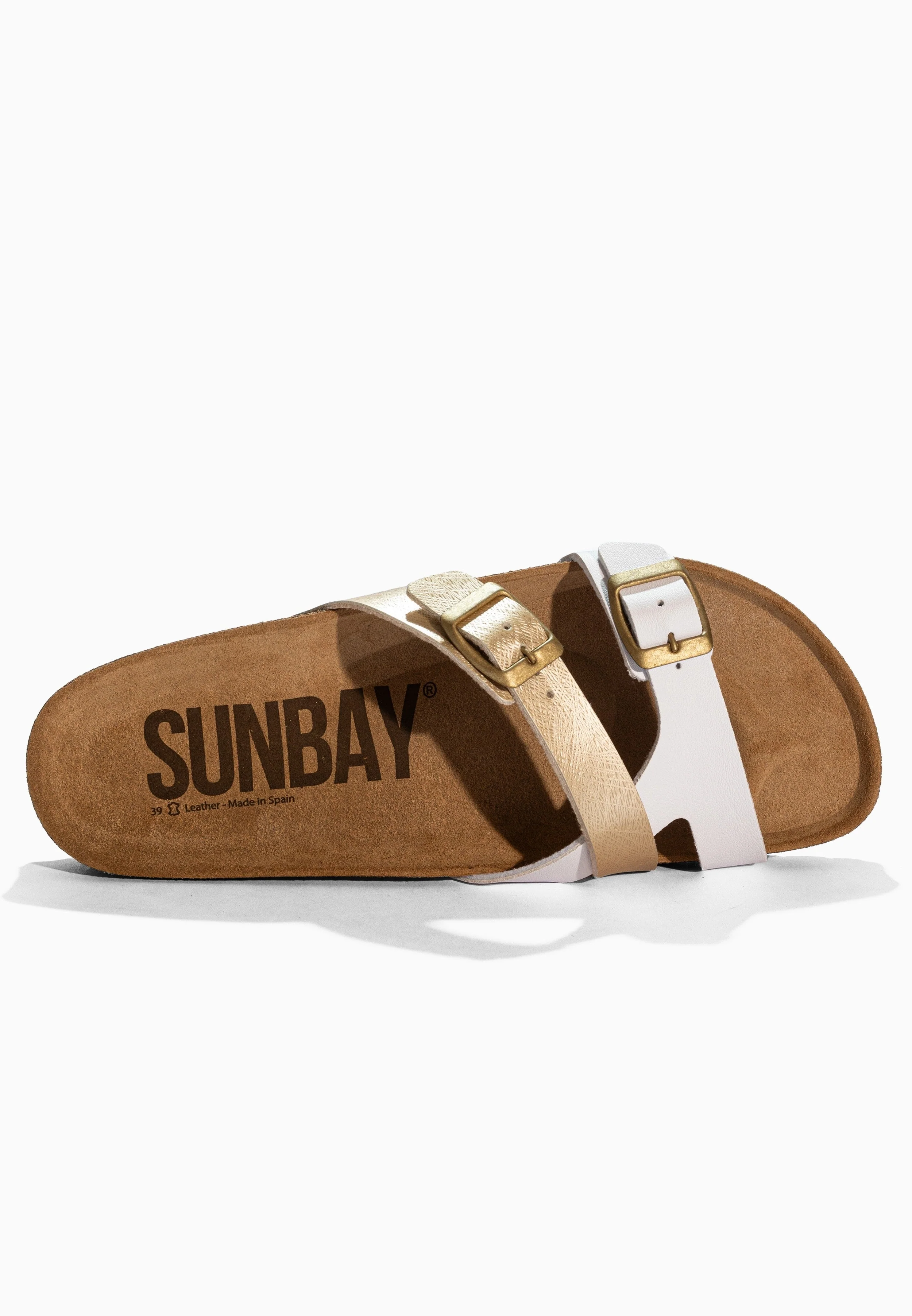 Sandales À Deux Brides Bambou - White/Gold - Femme - Image 3