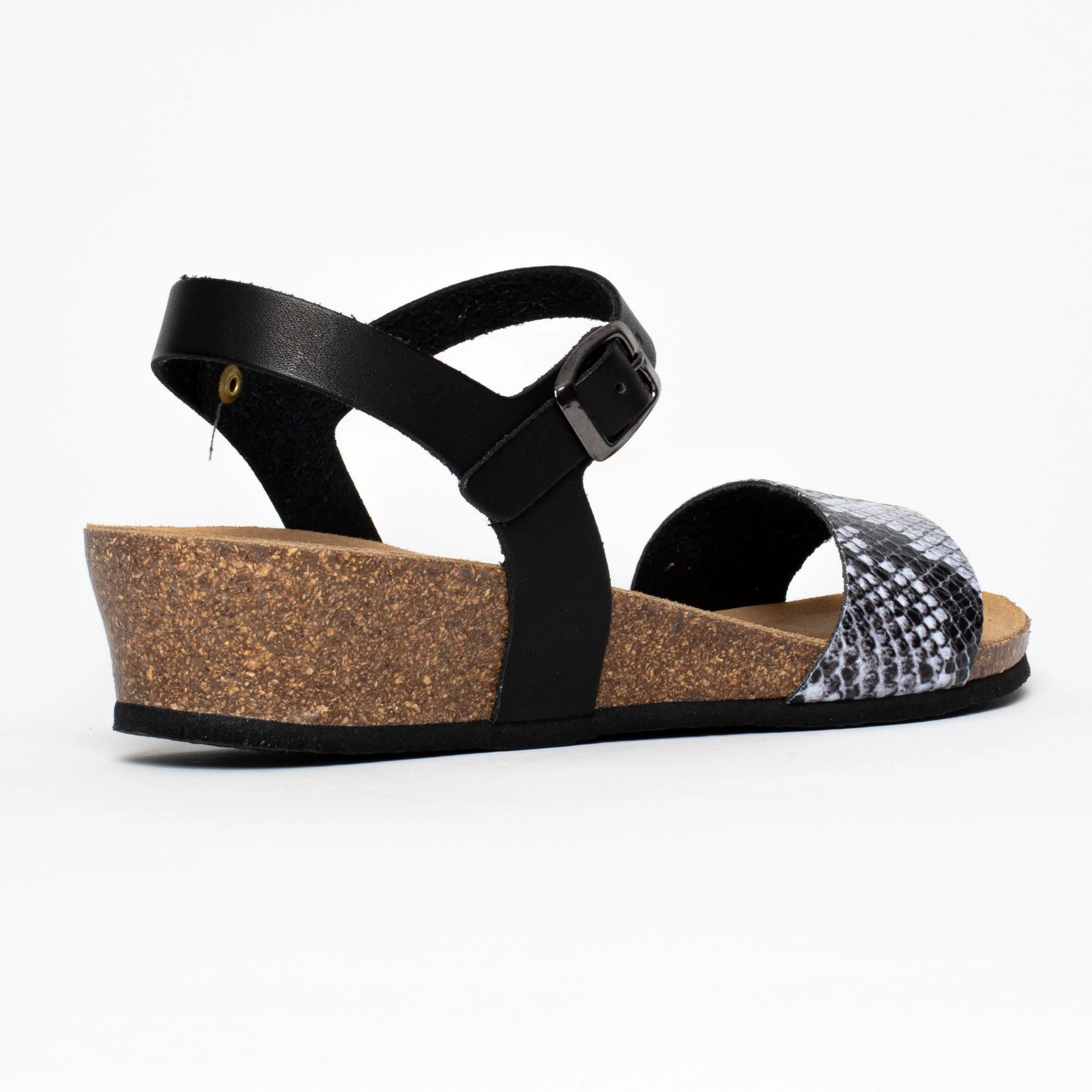 Sandales À Talons Compensés Esperance - Black Python - Femme - Image 3