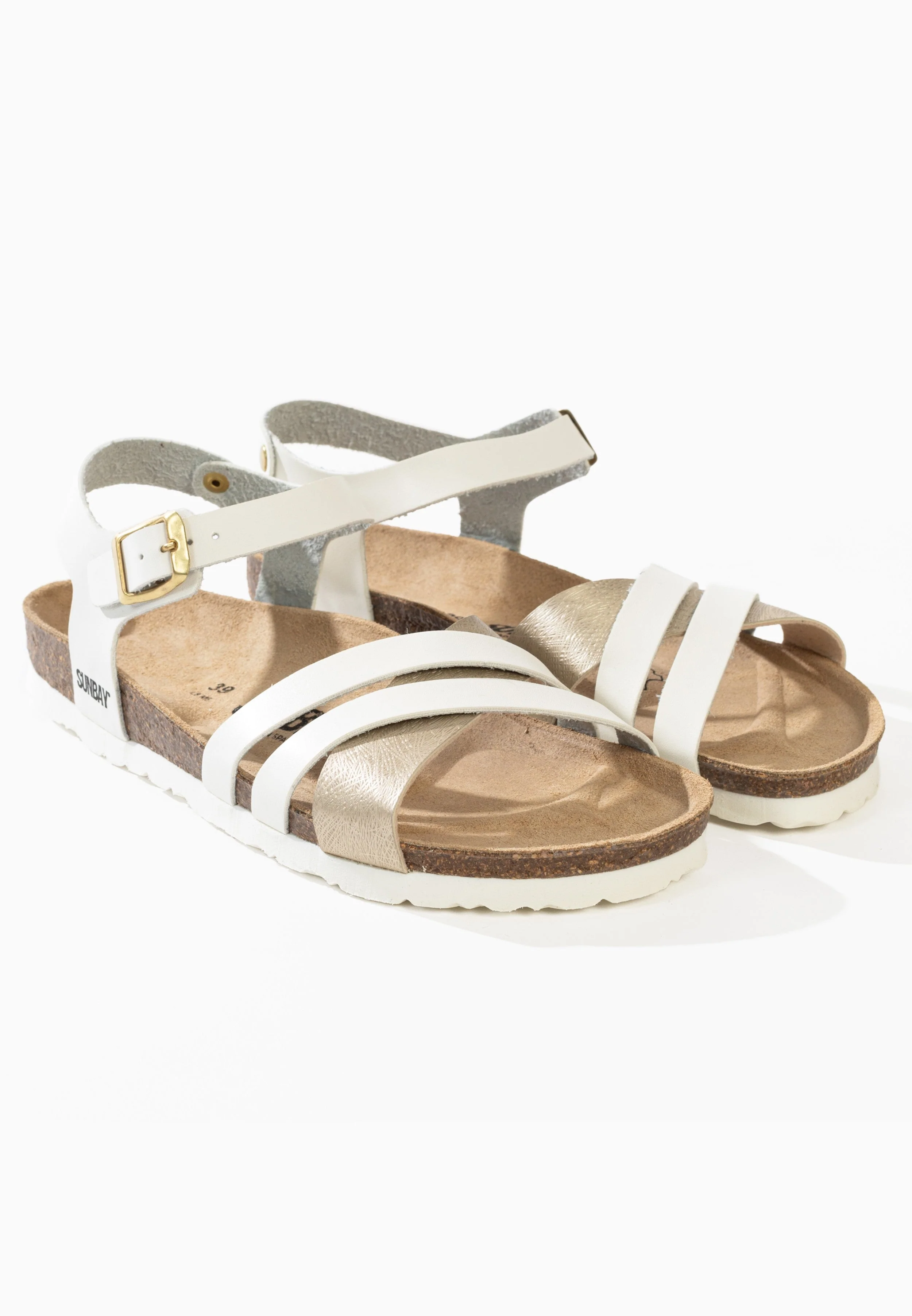 Sandales Multi-Brides Griffith - White/Gold - Femme - Image 6