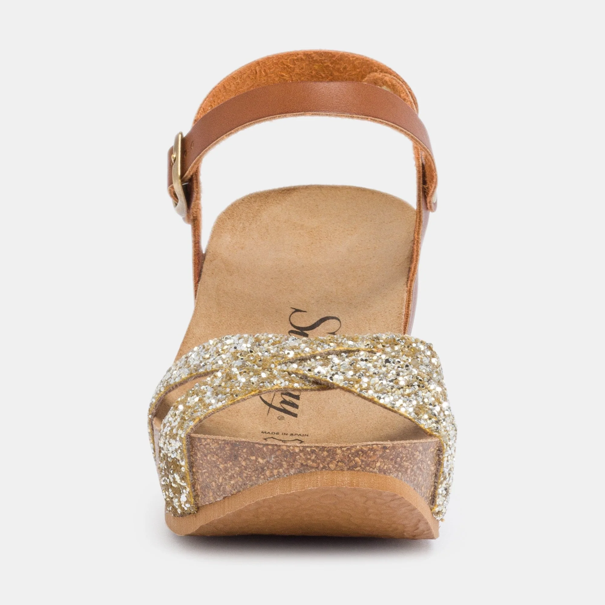 Sandales À Talons Compensés Pivoine - Tan/Gold Glitter - Femme - Image 2