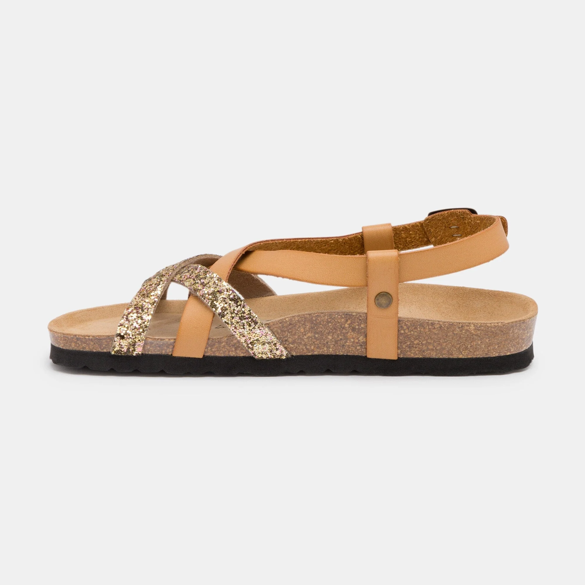Sandales Multi-Brides Primrose - Camel/Gold Glitter - Femme - Image 3