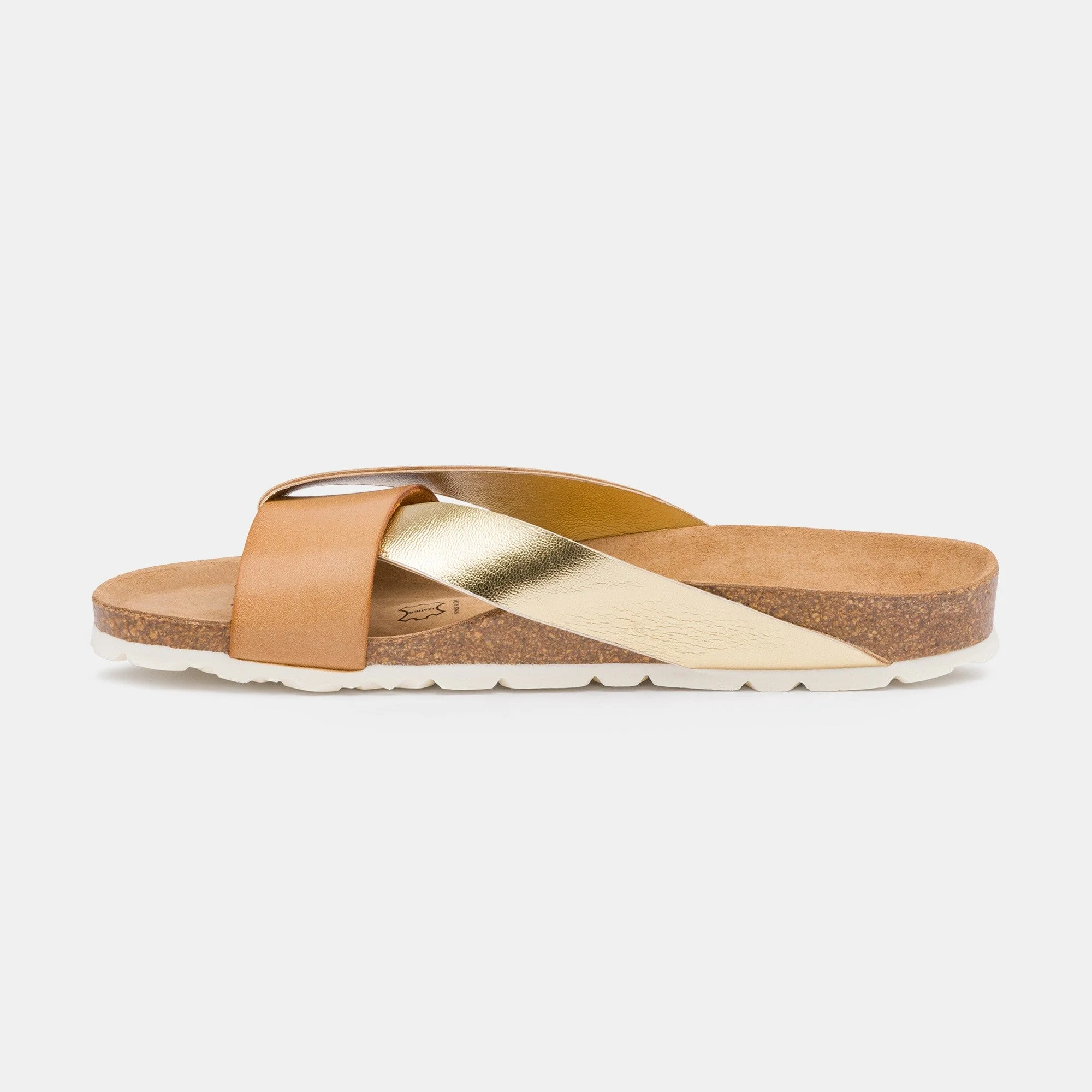 Sandales À Deux Brides Rita - Camel/Gold - Femme - Image 3