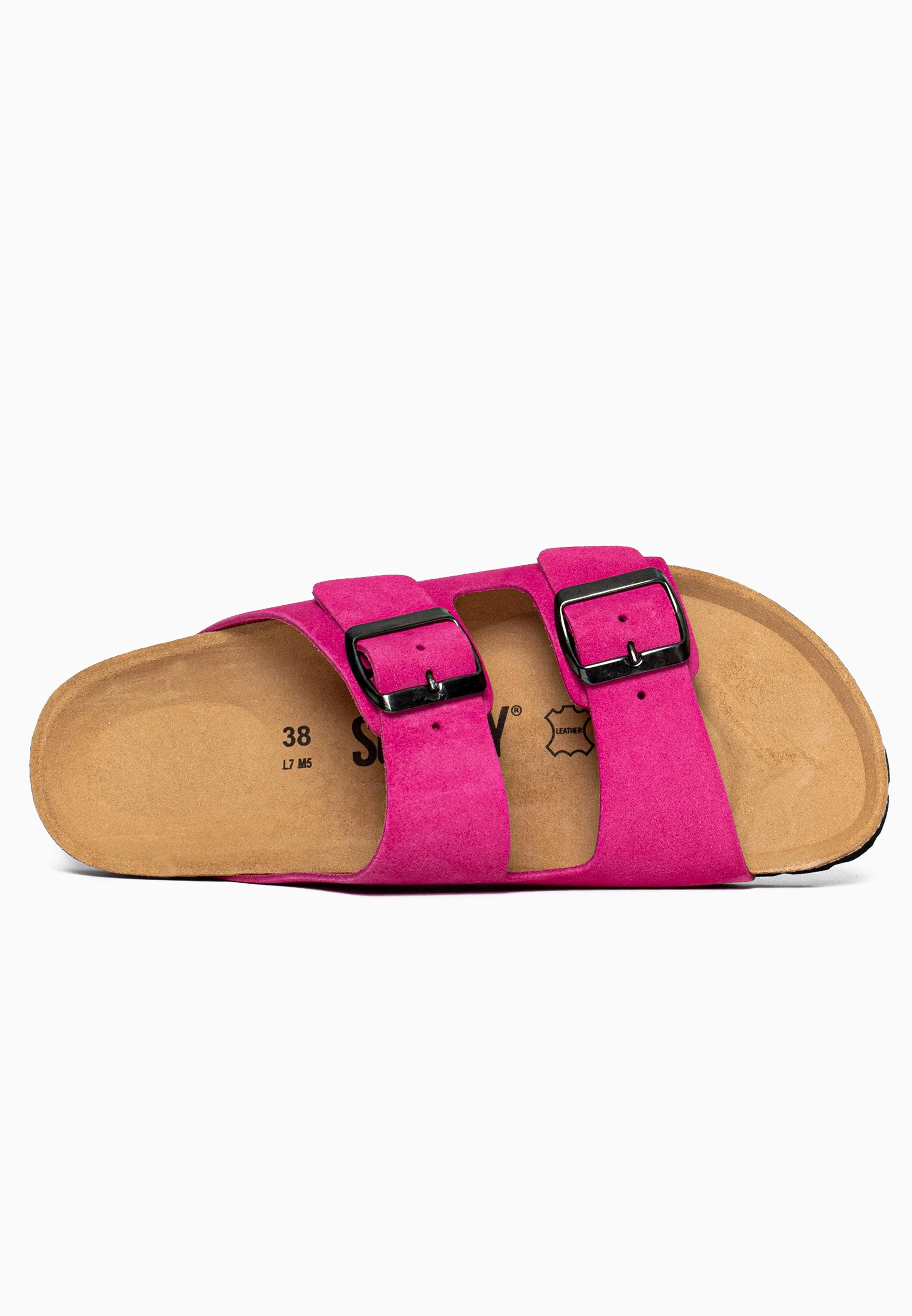 Sandales À Deux Brides Trefle - Cuir - Fuchsia - Femme - Image 7
