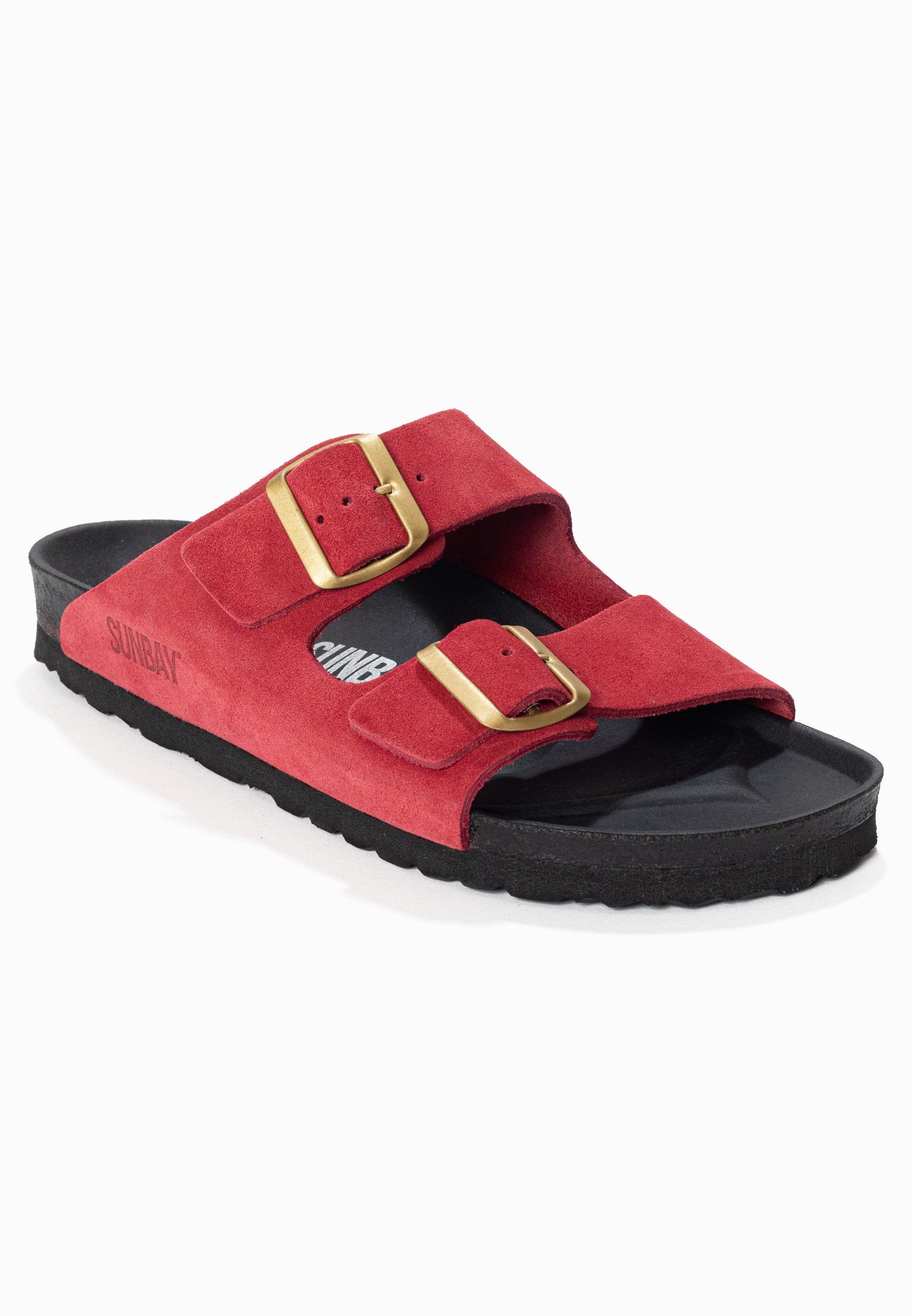Sandales À Deux Brides Trefle - Cuir - Burgundy - Femme - Image 2