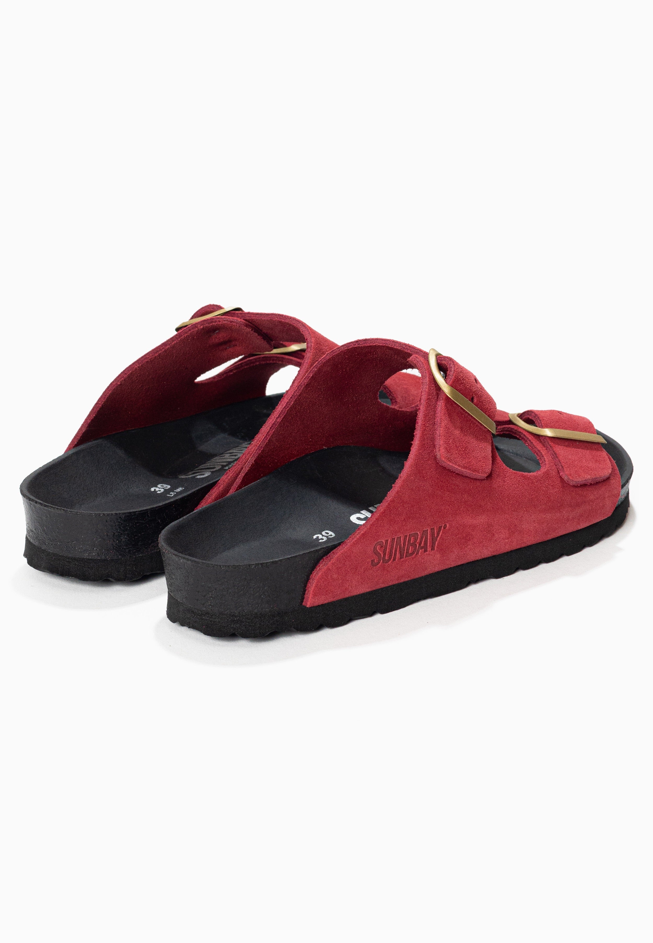 Sandales À Deux Brides Trefle - Cuir - Burgundy - Femme - Image 6