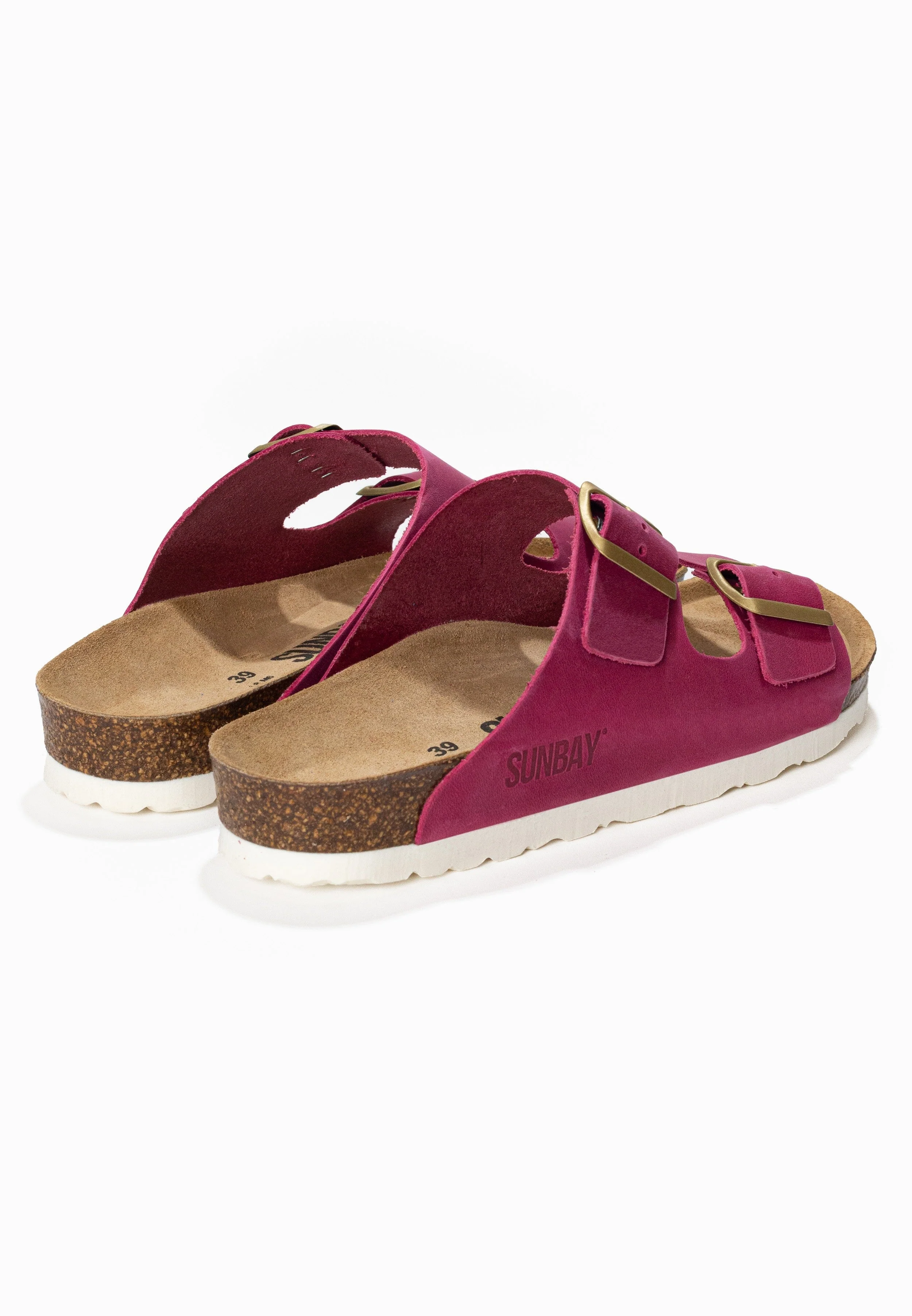 Sandales À Deux Brides Trefle - Cuir - Fuchsia - Femme - Image 6