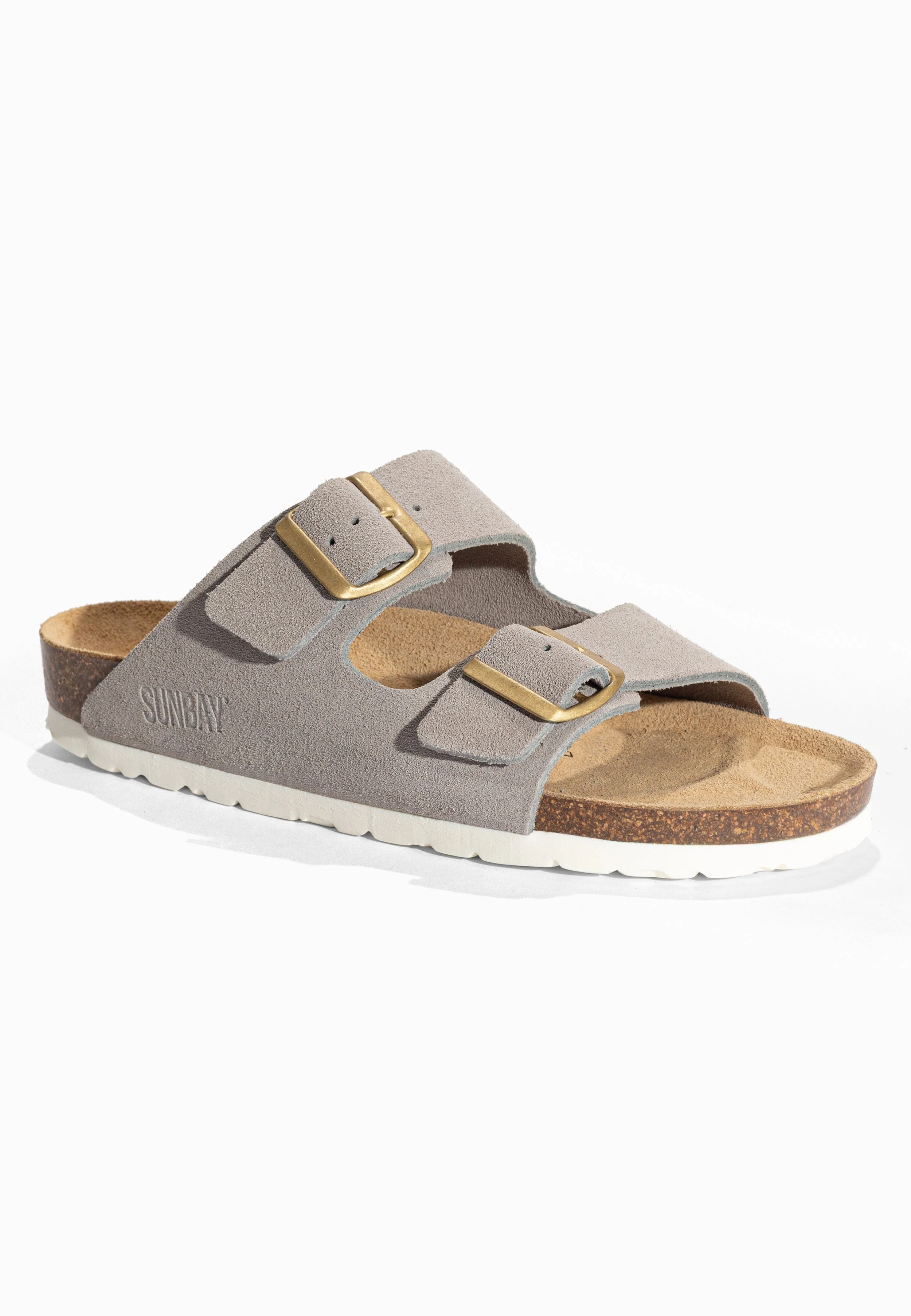 Sandales À Deux Brides Trefle - Cuir - Gris Clair - Femme - Image 2