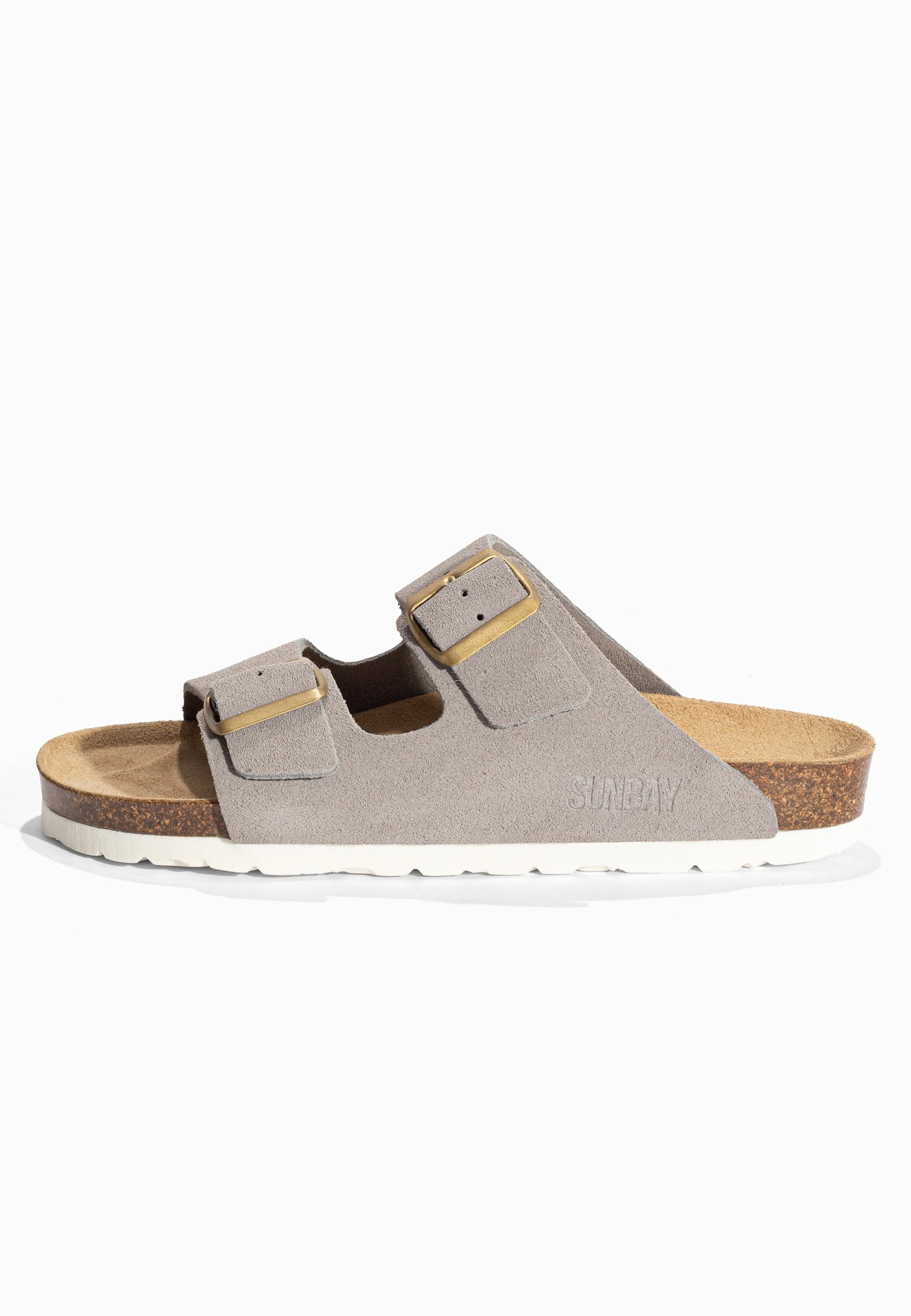 Sandales À Deux Brides Trefle - Cuir - Gris Clair - Femme - Image 3