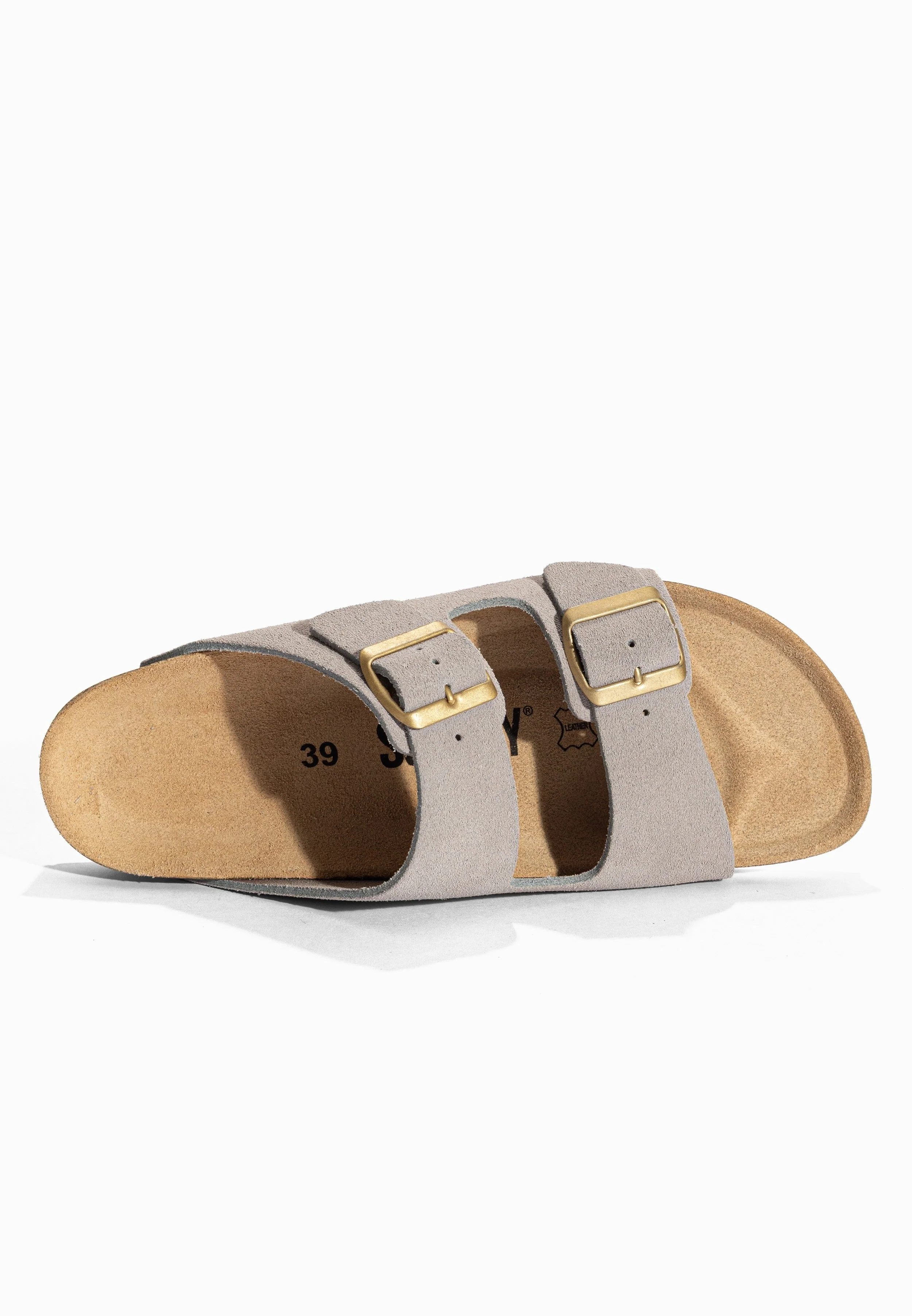 Sandales À Deux Brides Trefle - Cuir - Gris Clair - Femme - Image 5