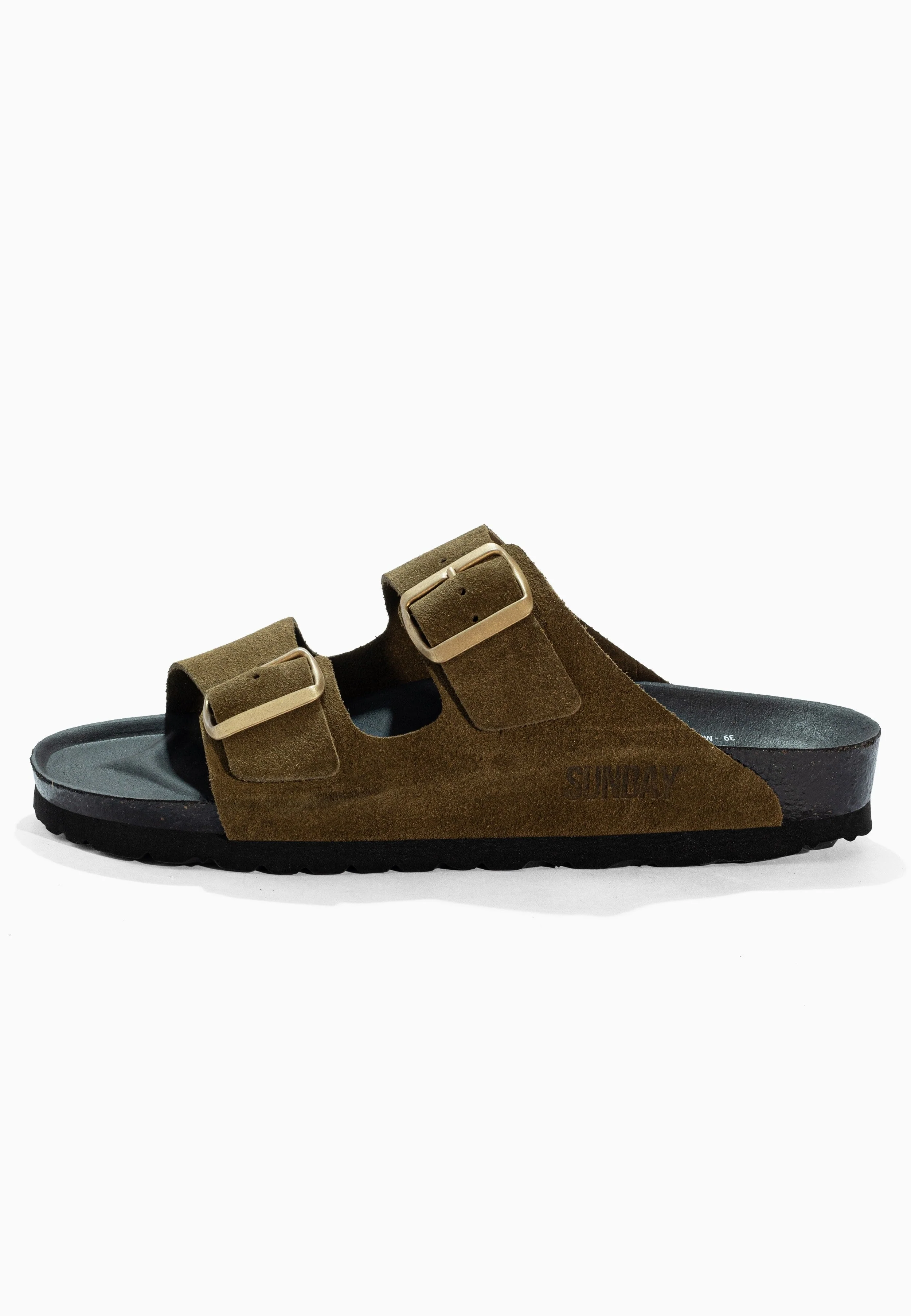 Sandales À Deux Brides Trefle - Cuir - Kaki - Femme - Image 3