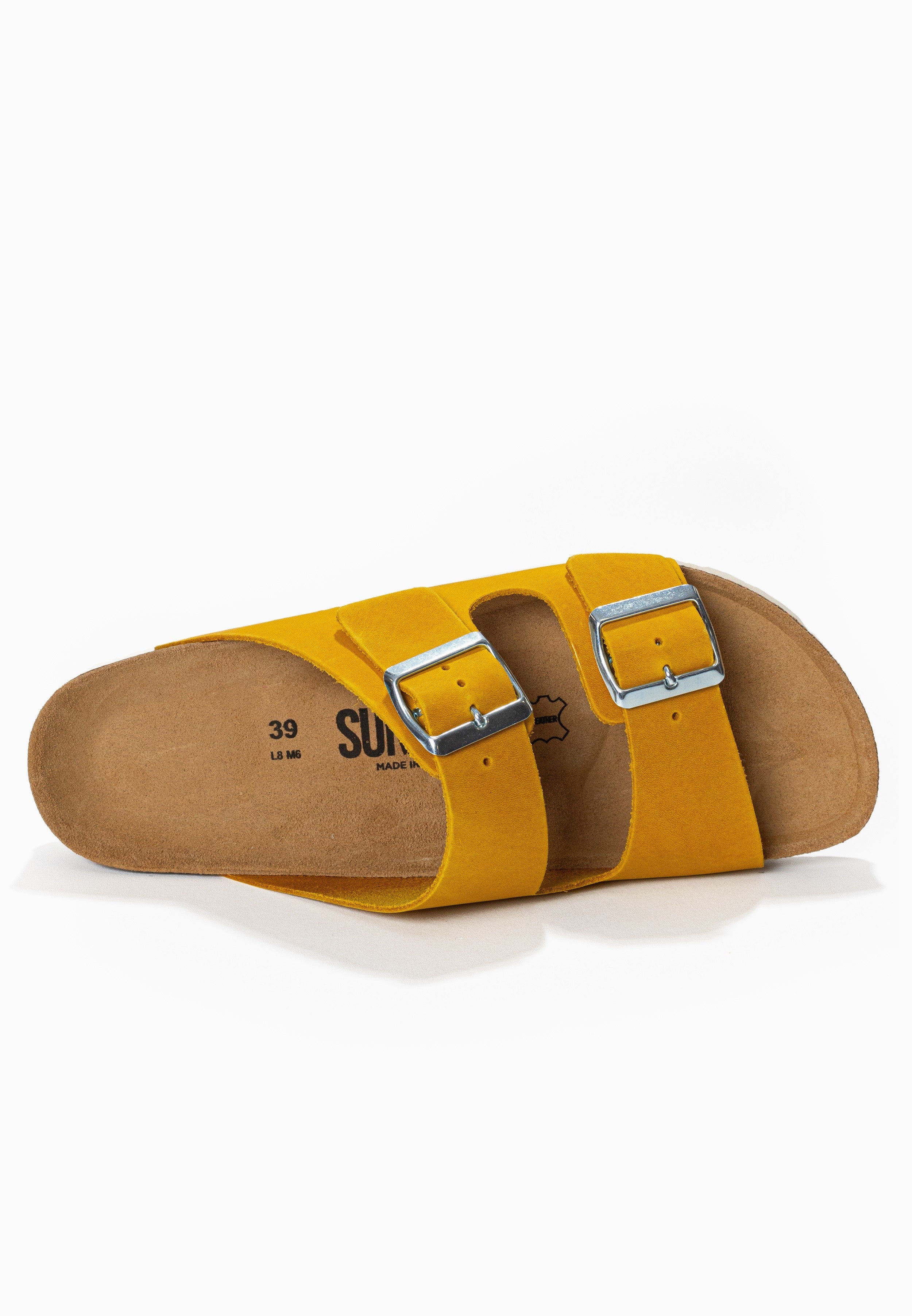 Sandales À Deux Brides Trefle - Cuir - Mustard - Femme - Image 5