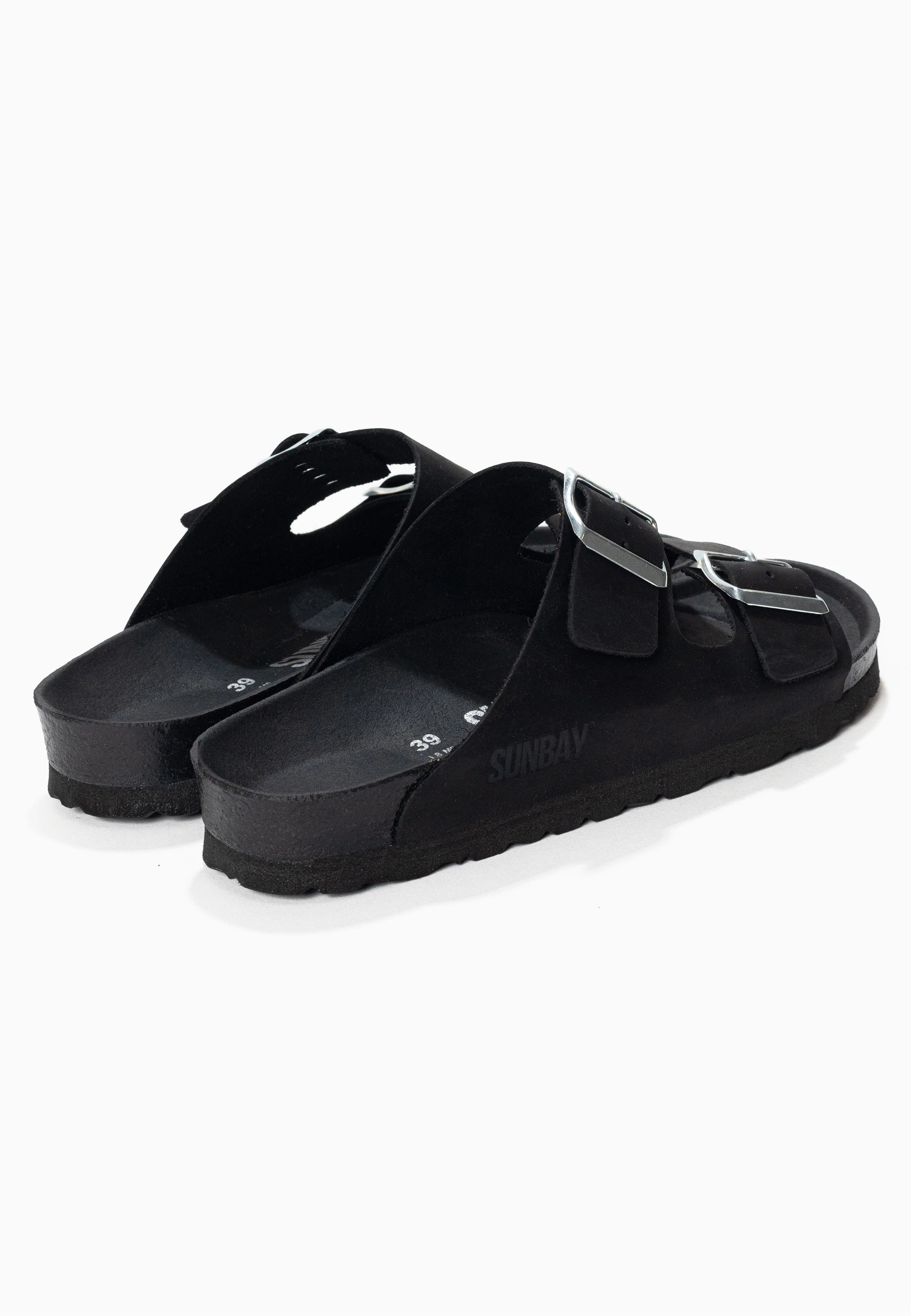 Sandales À Deux Brides Trefle - Cuir - Black - Femme - Image 6