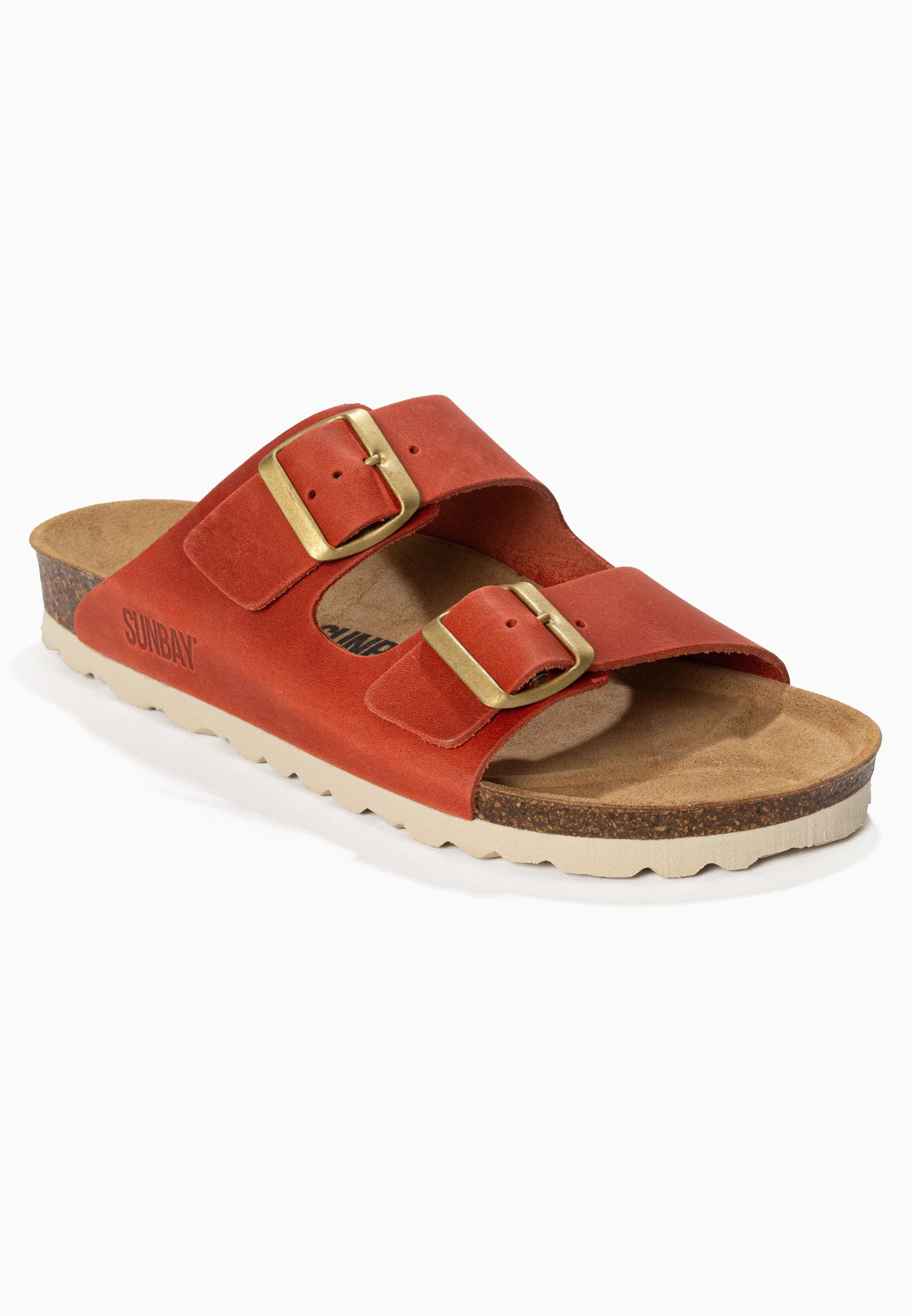 Sandales À Deux Brides Trefle - Cuir - Orange - Femme - Image 2