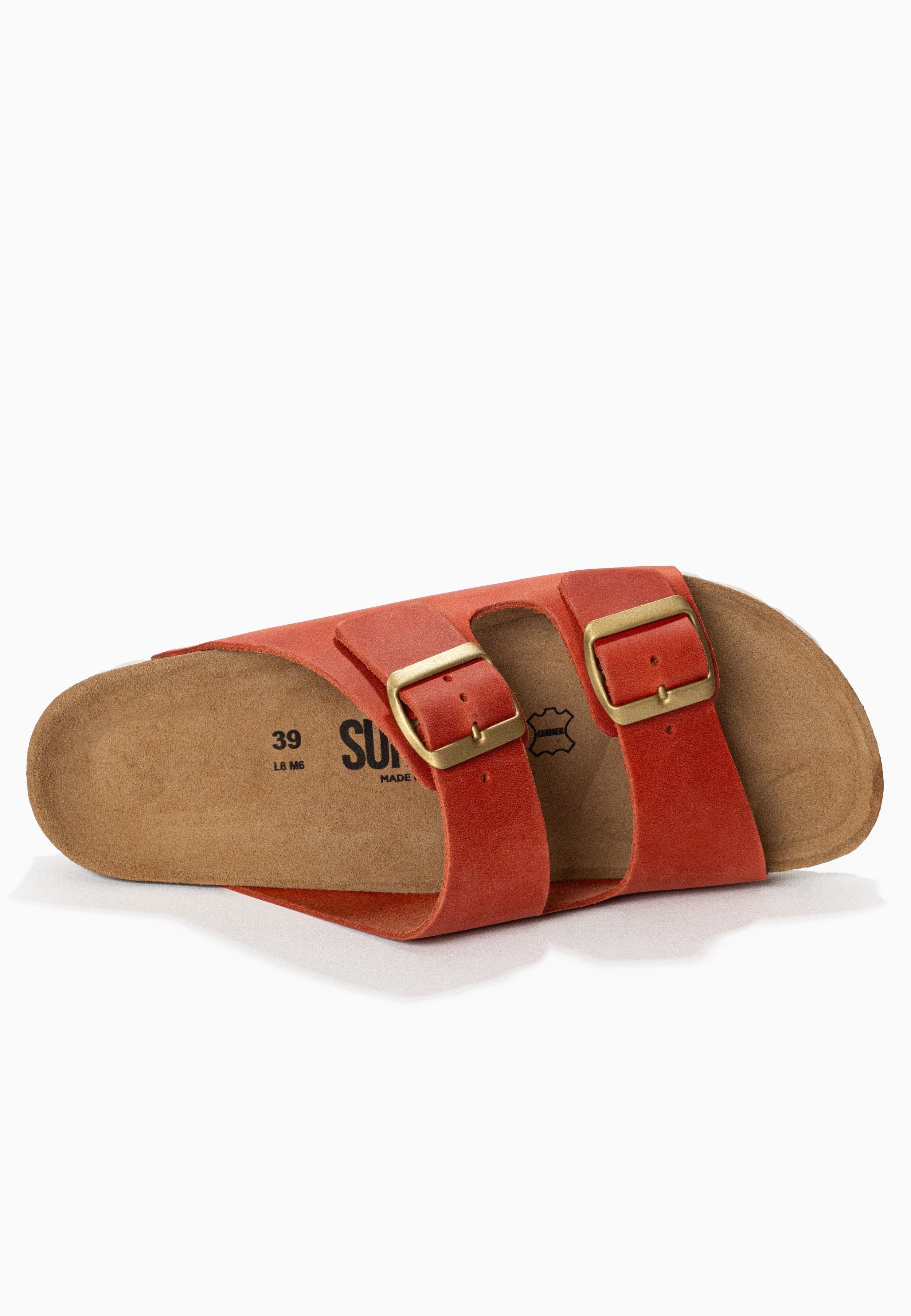 Sandales À Deux Brides Trefle - Cuir - Orange - Femme - Image 5
