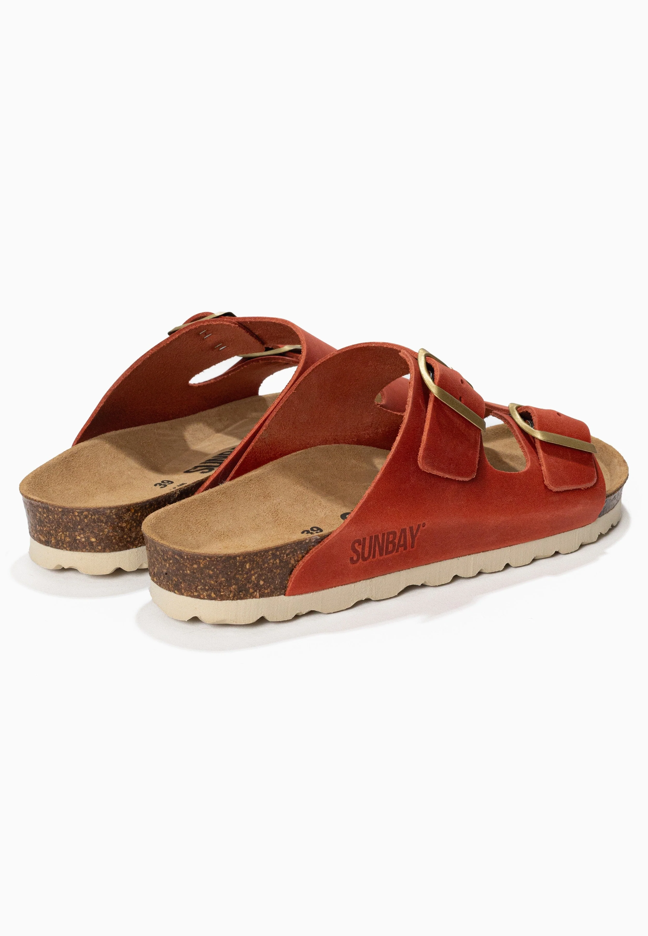 Sandales À Deux Brides Trefle - Cuir - Orange - Femme - Image 6