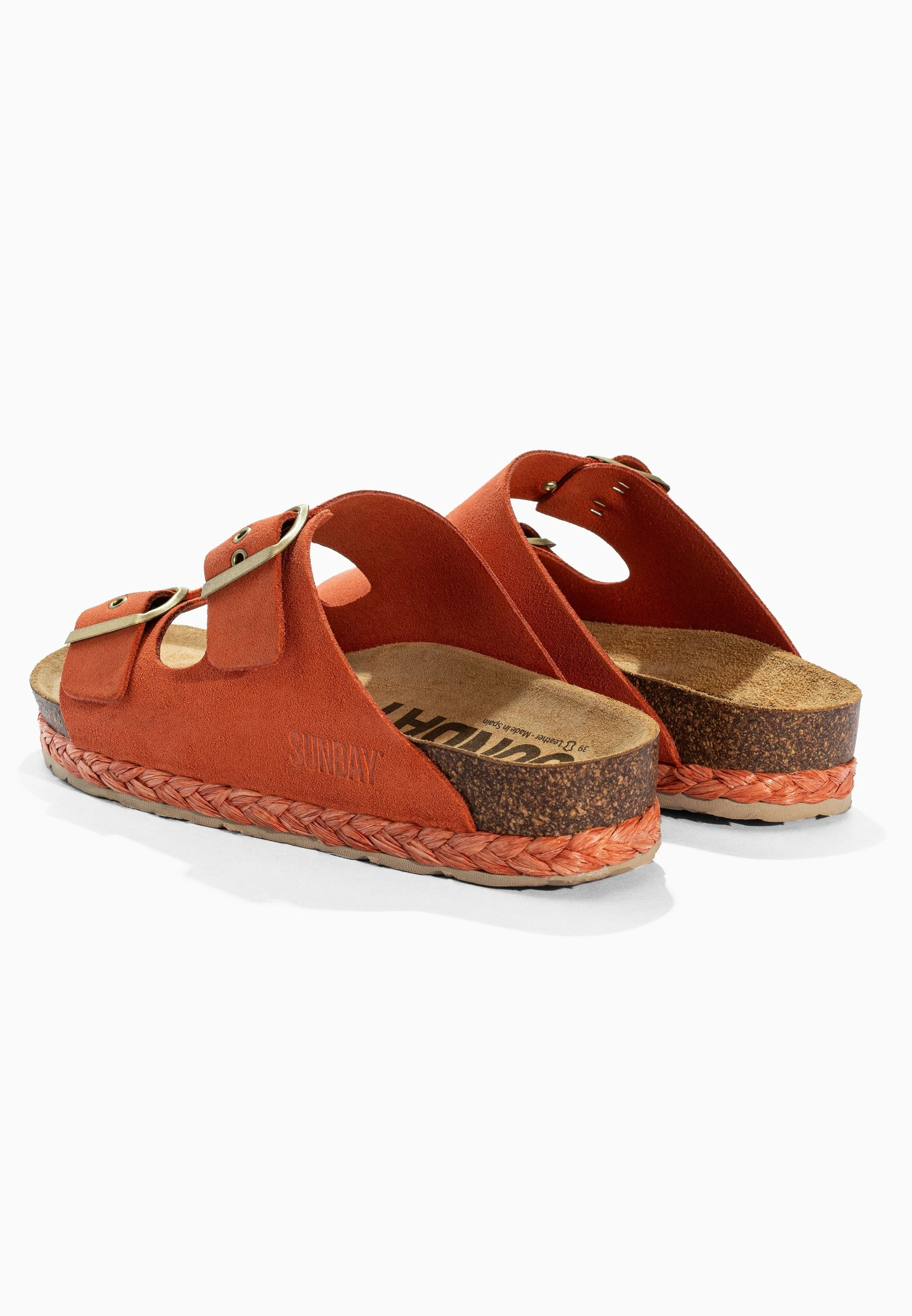 Sandales À Deux Brides Trefle - Cuir - Coral - Femme - Image 6