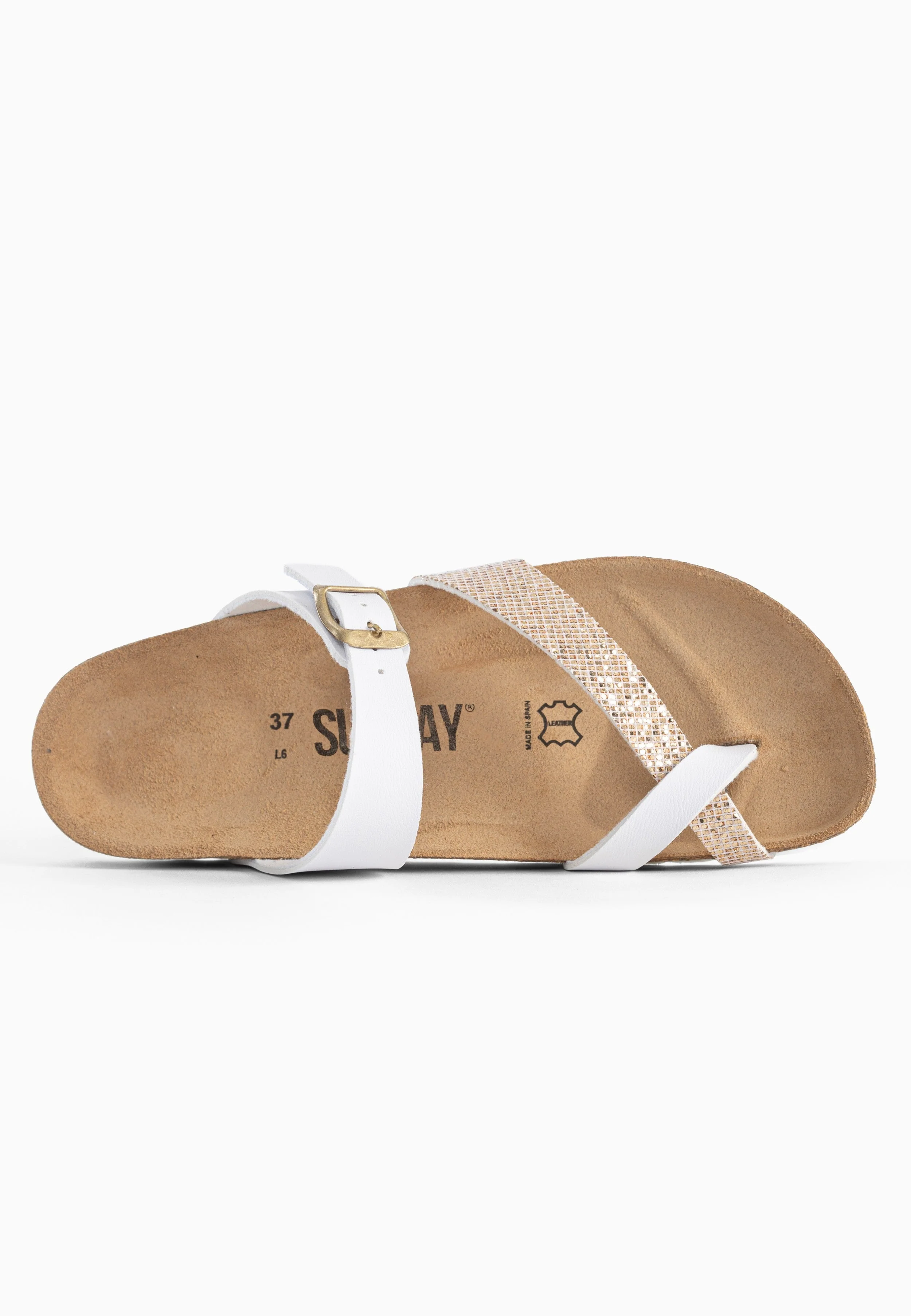 Sandales À Entre-Doigts Tulipe - White/Gold Glitter - Femme - Image 4