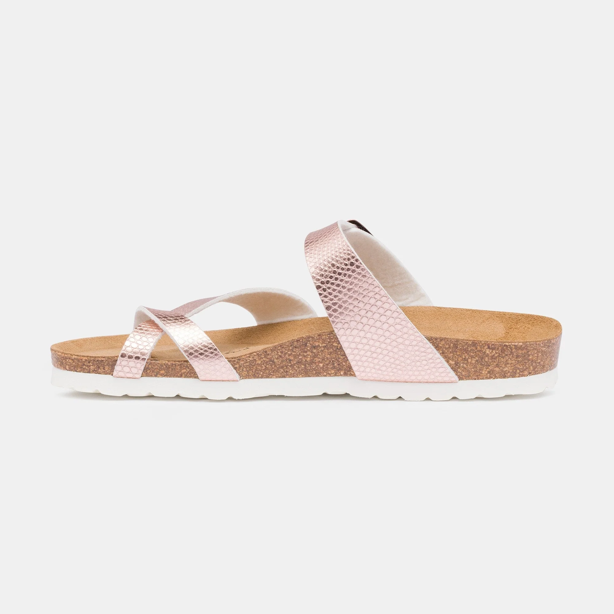 Sandales À Entre-Doigts Tulipe - Gold Pink Python - Femme - Image 3