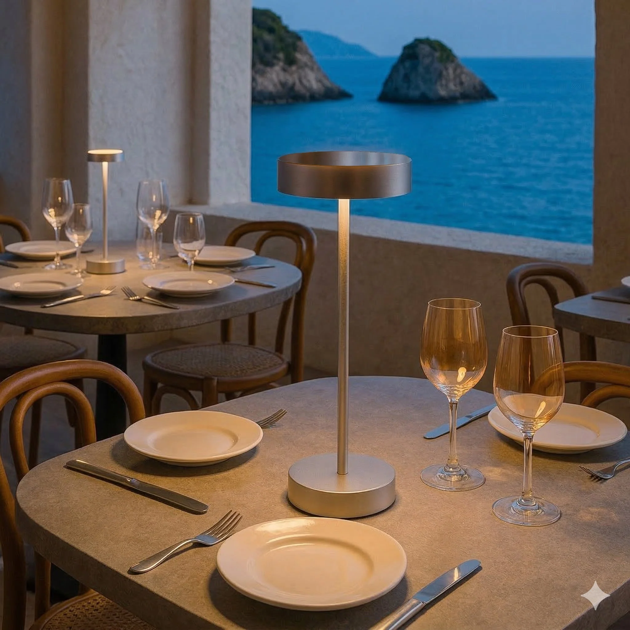 Lampe De Table Sans Fil - Sandy Chrome