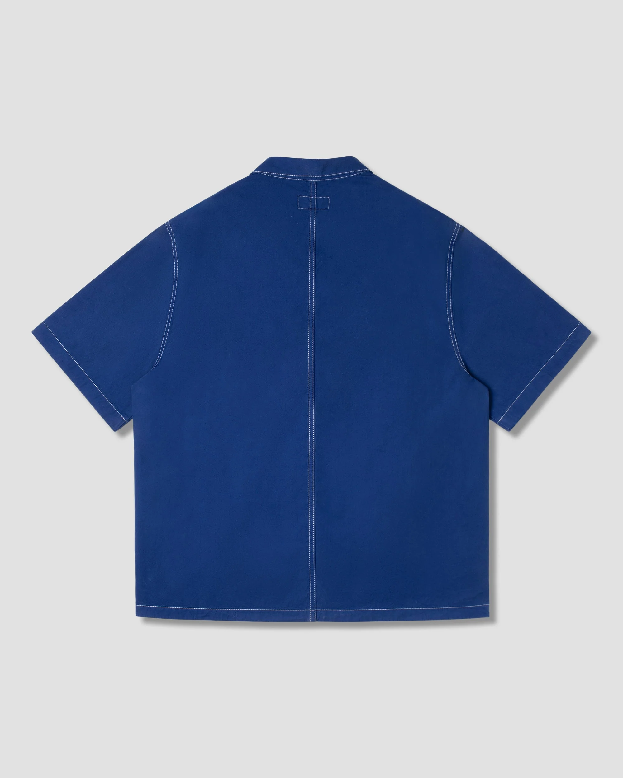 Short Sleeve Painter Shirt - Indigo Poplin - Image 2
