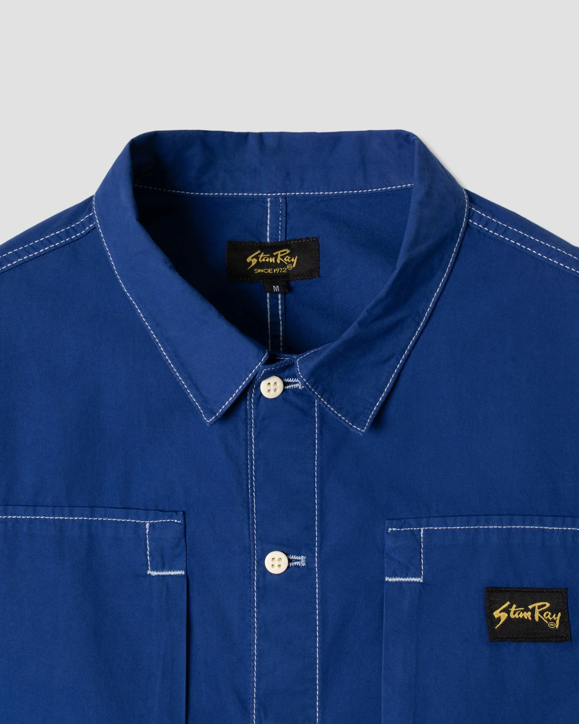 Short Sleeve Painter Shirt - Indigo Poplin - Image 4