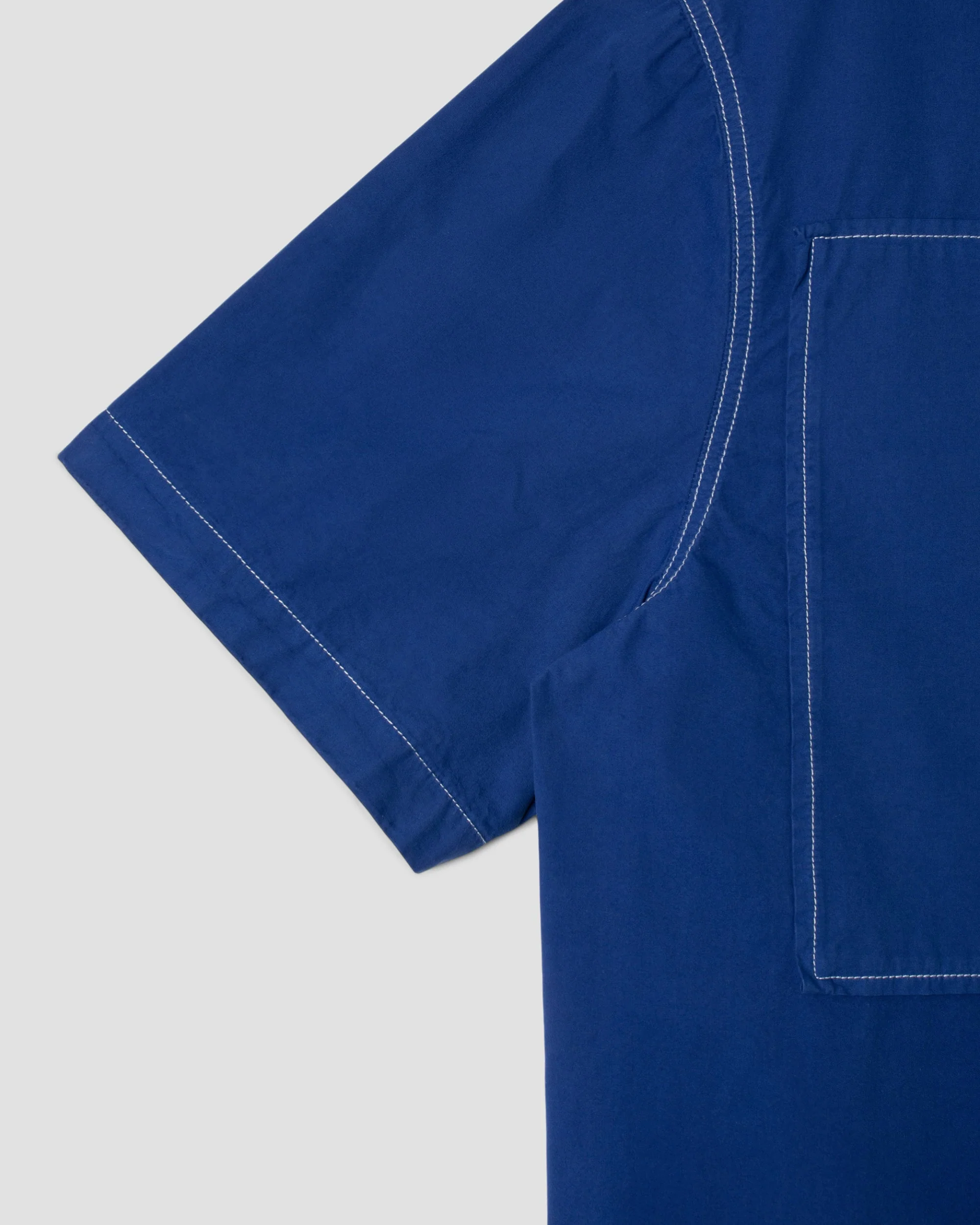 Short Sleeve Painter Shirt - Indigo Poplin - Image 5