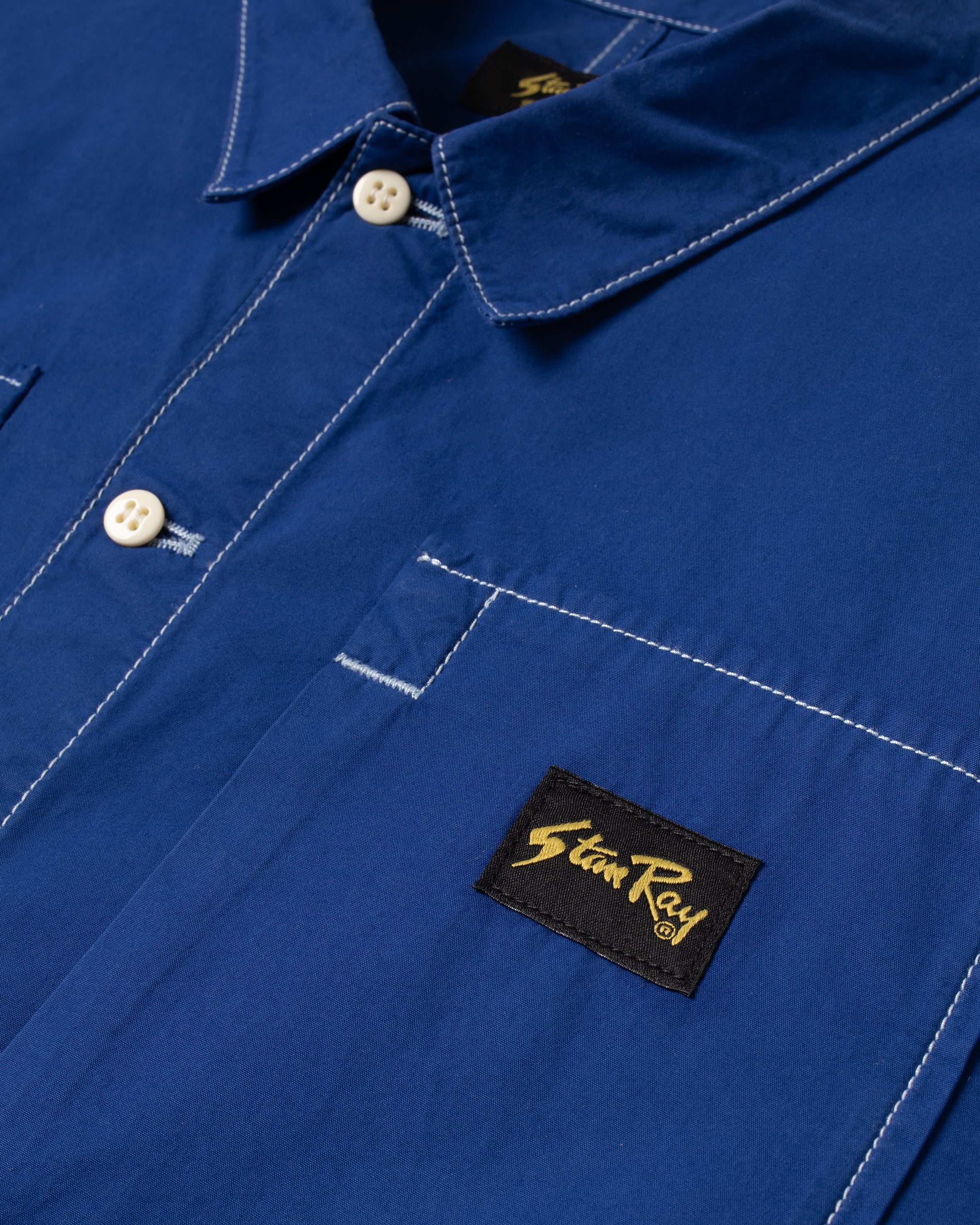 Short Sleeve Painter Shirt - Indigo Poplin - Image 7