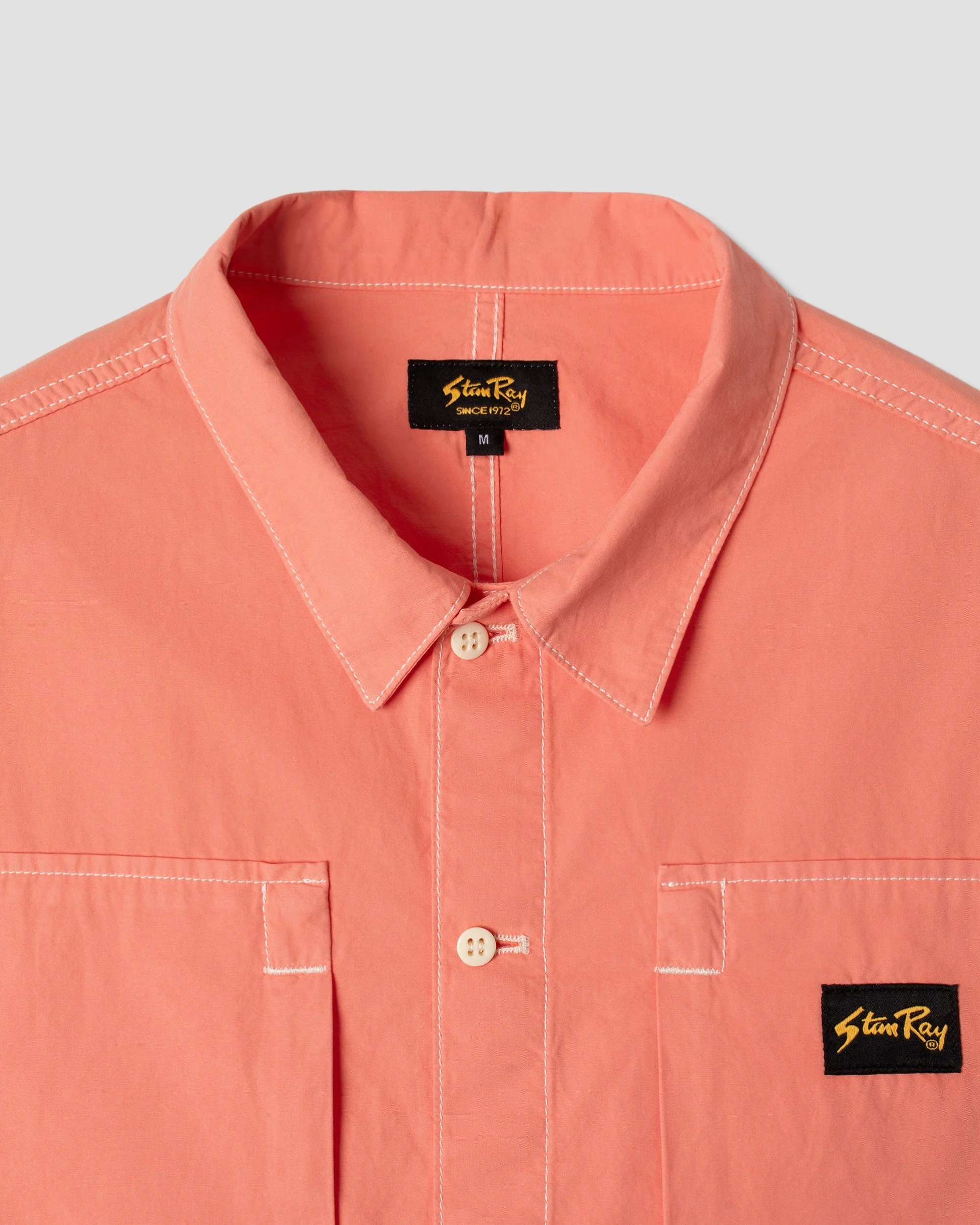 Short Sleeve Painter Shirt - Washed Red - Image 4