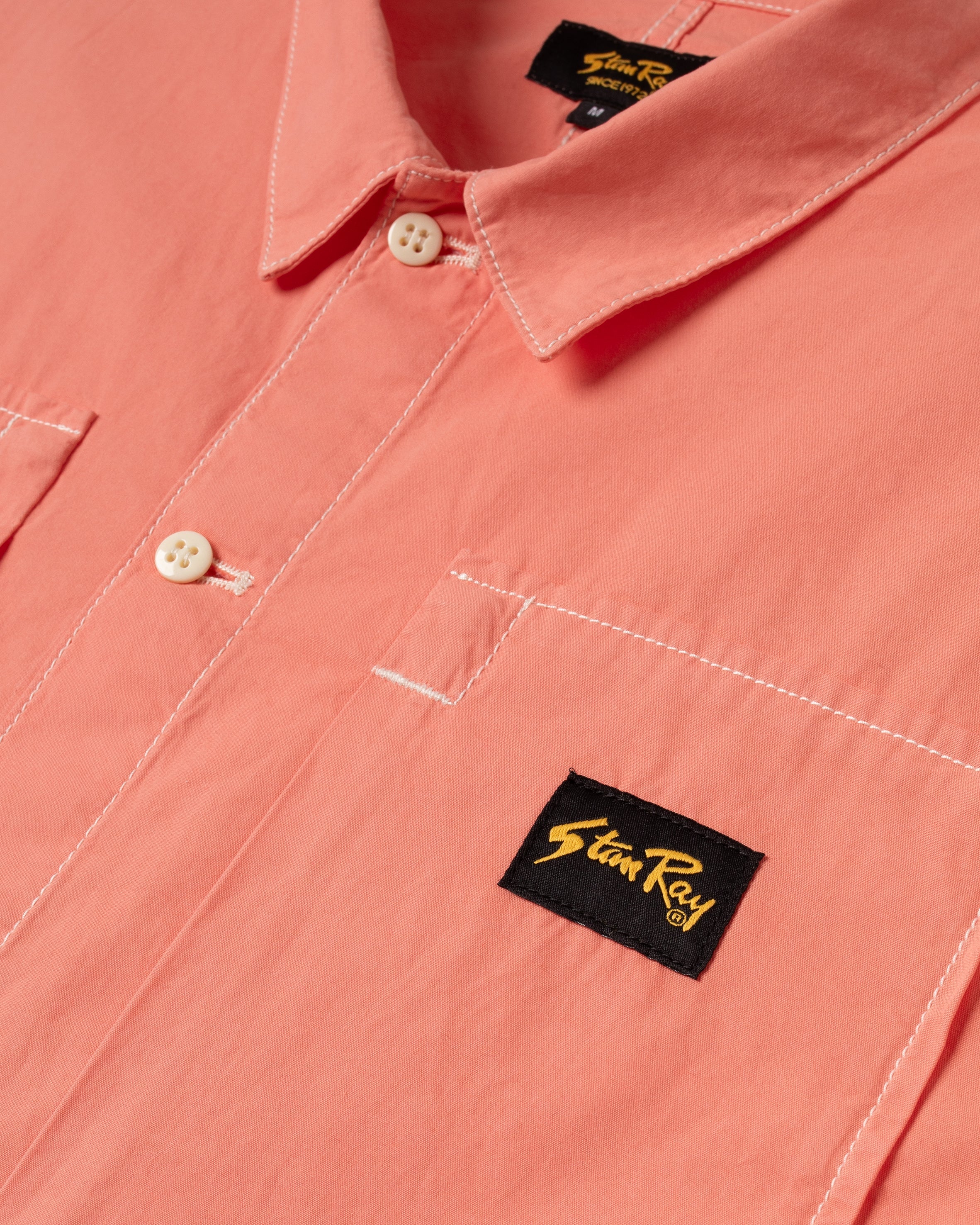 Short Sleeve Painter Shirt - Washed Red - Image 6