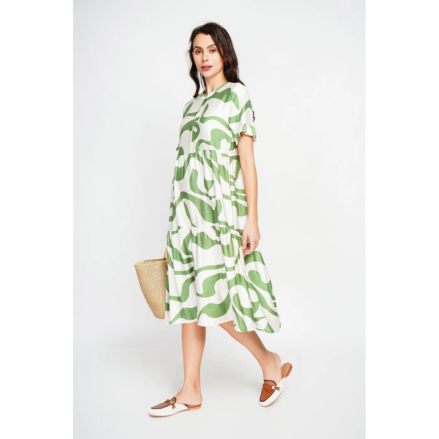 Robe - Blanc/Menthe - Image 2