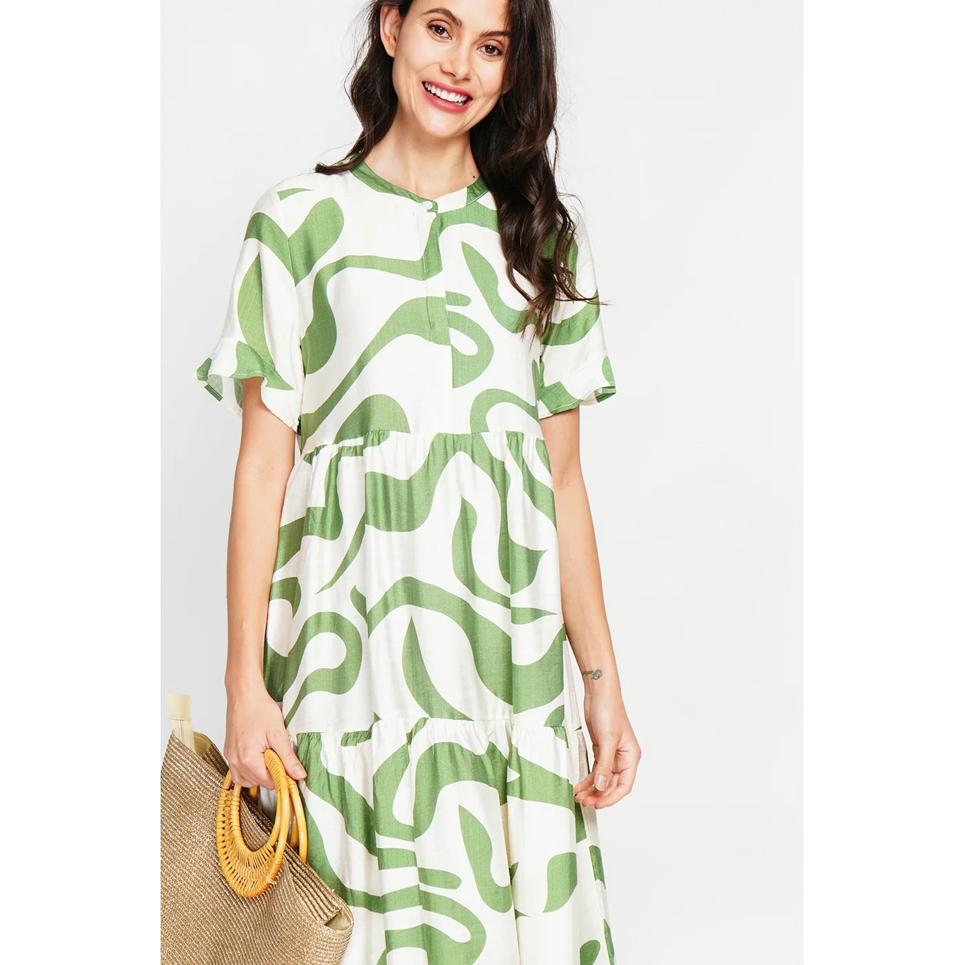 Robe - Blanc/Menthe - Image 4