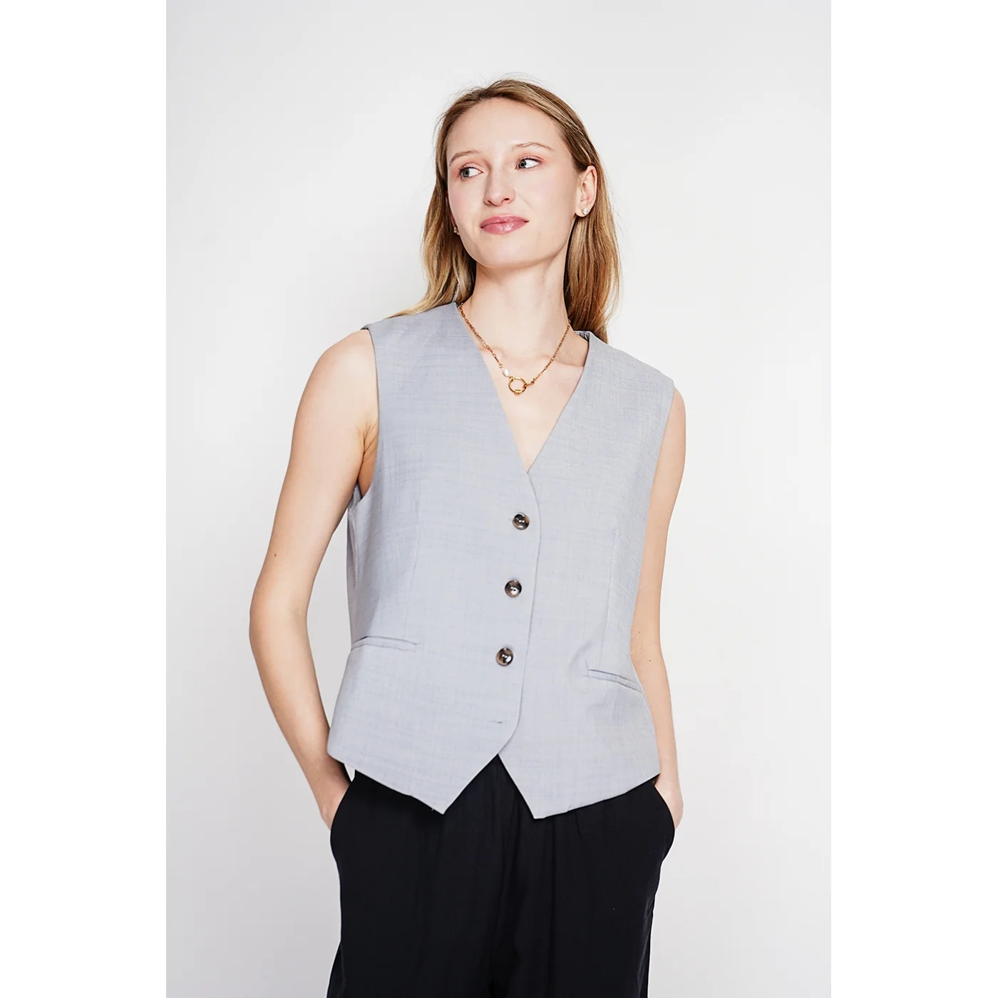 Gilet - Gris Perle - Image 5