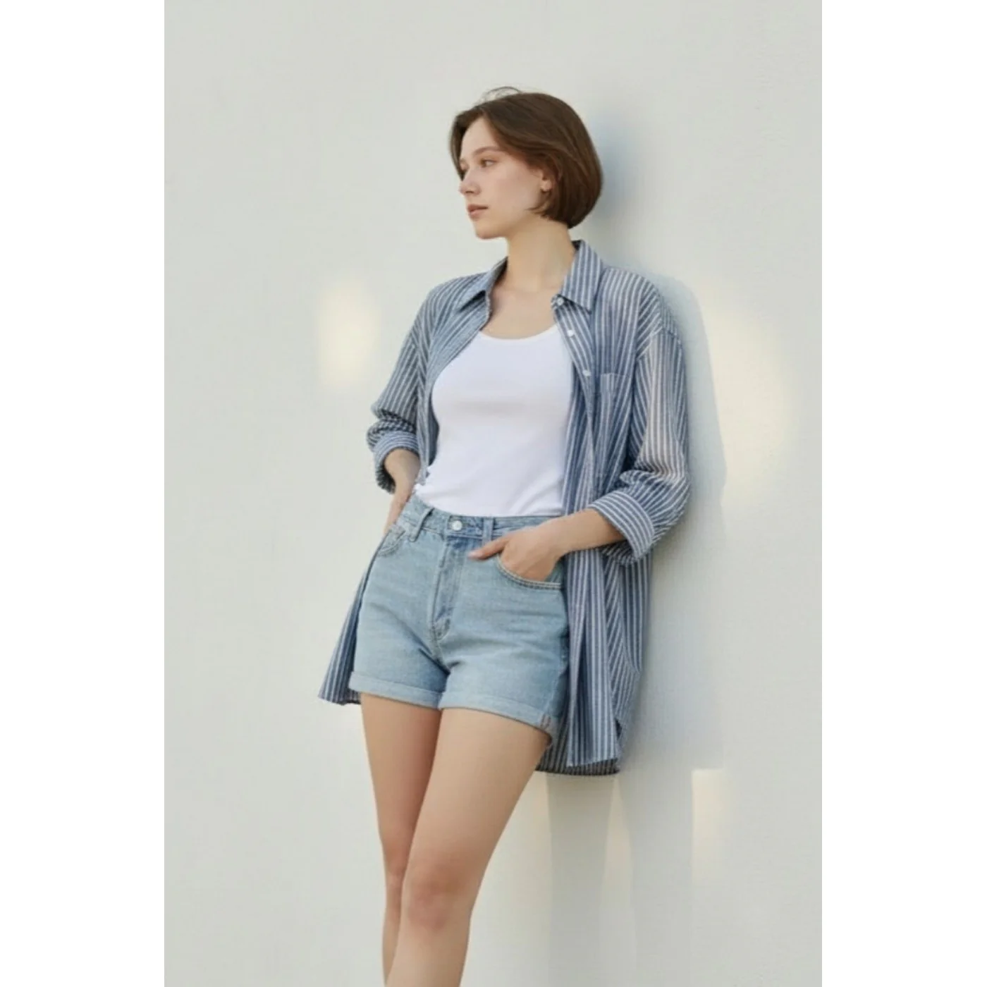 Chemise - Bleu Jeans - Image 4