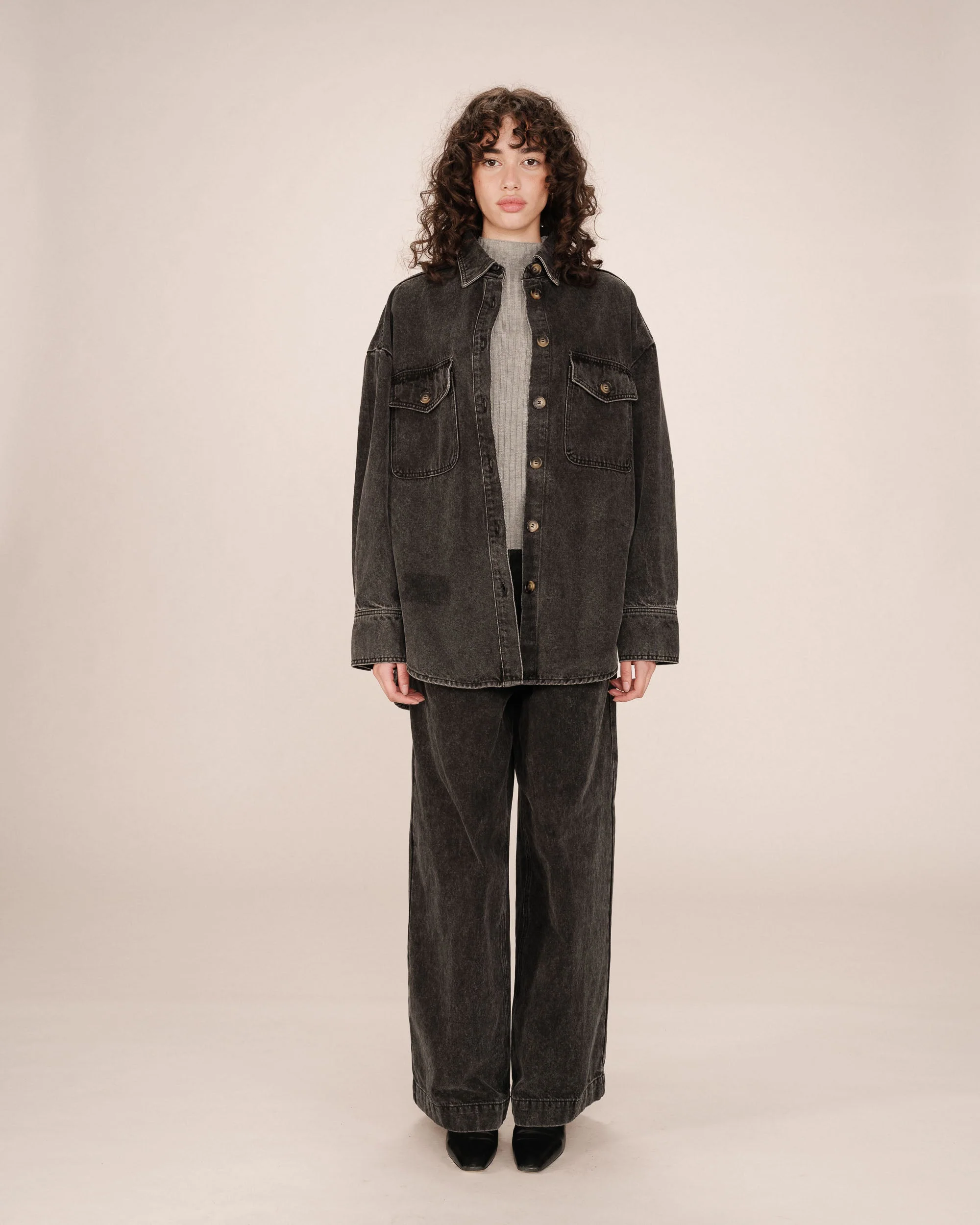 Surchemise Oversize Black Washed Sydney - Image 2