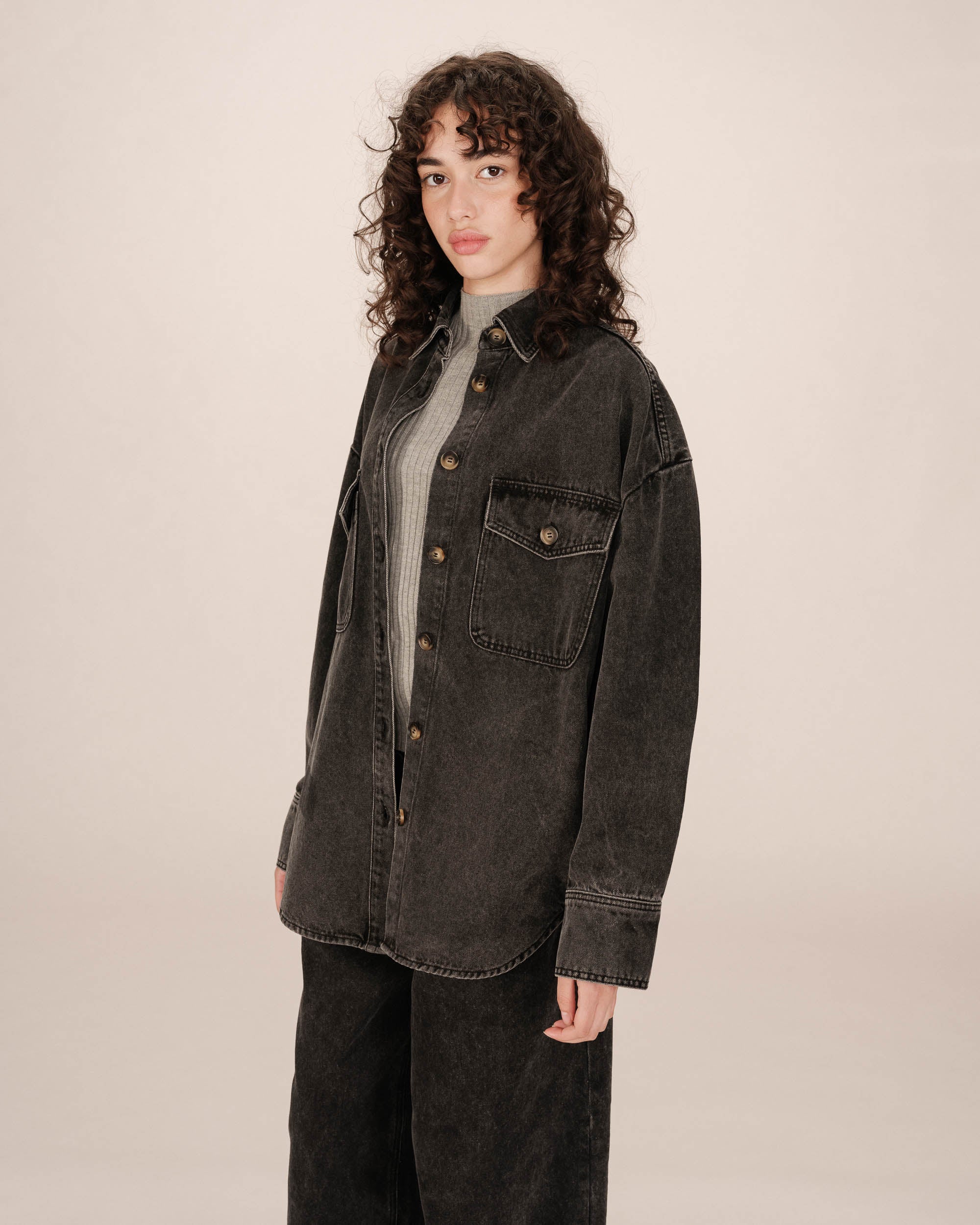 Surchemise Oversize Black Washed Sydney - Image 3
