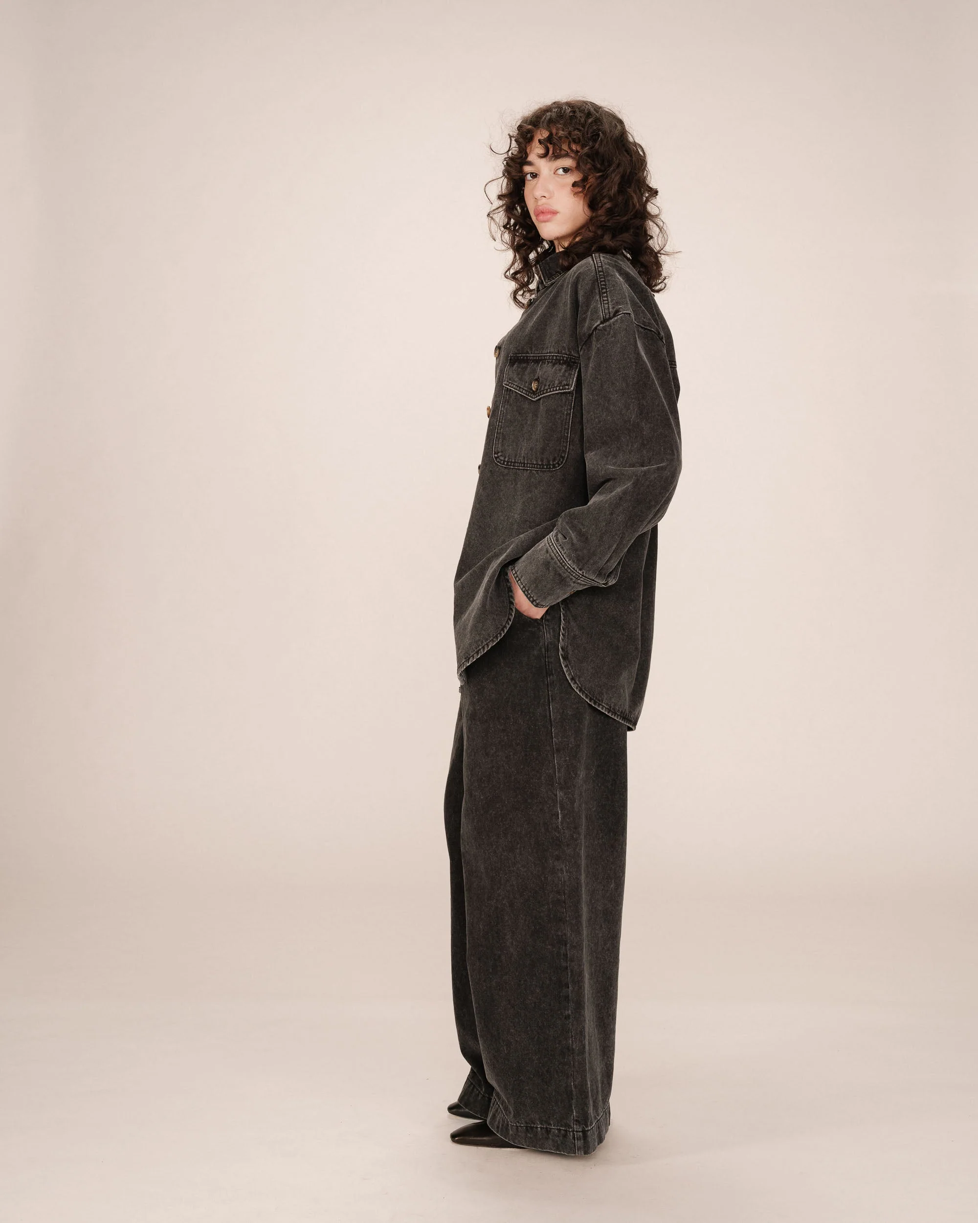 Surchemise Oversize Black Washed Sydney - Image 4