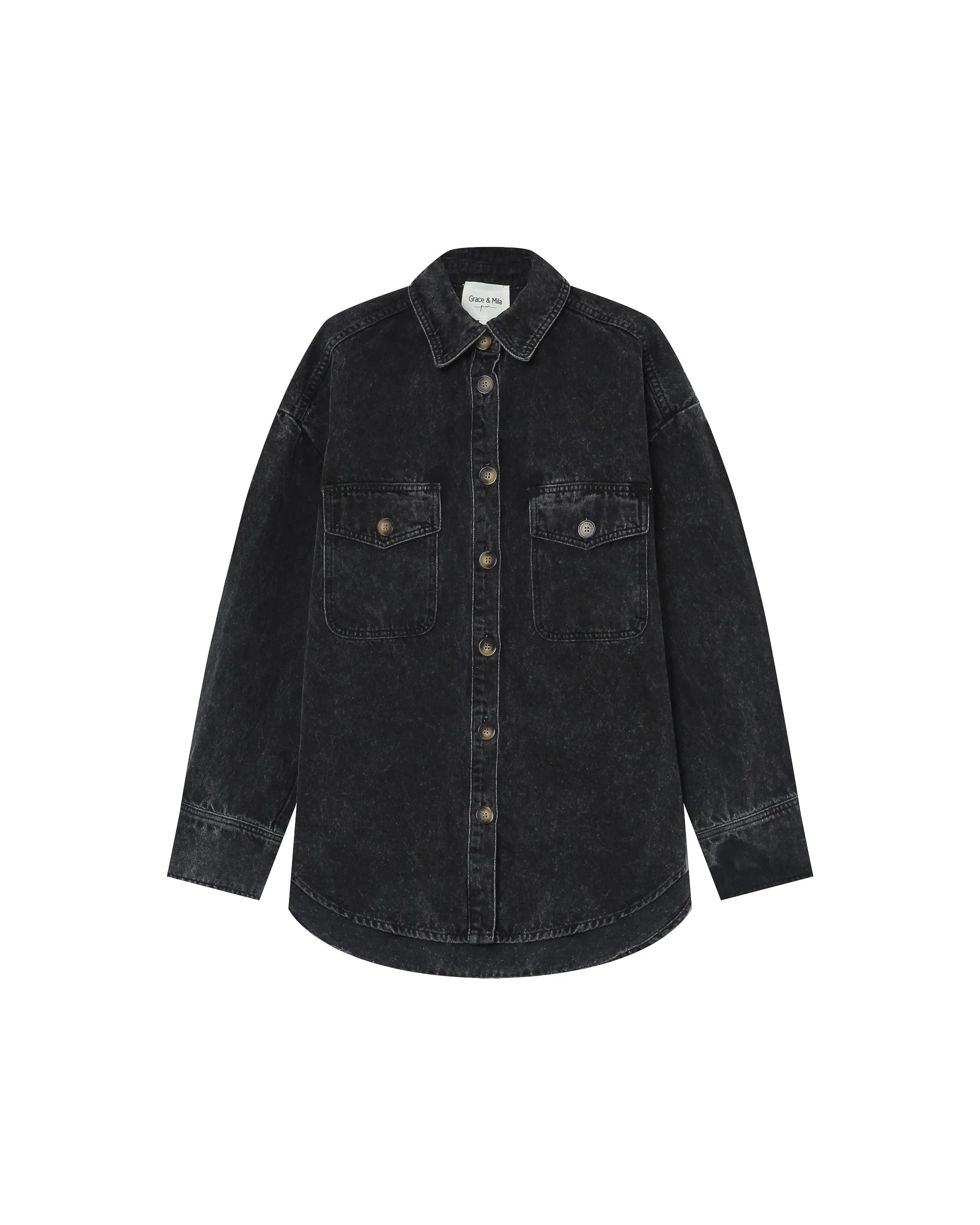 Surchemise Oversize Black Washed Sydney - Image 6