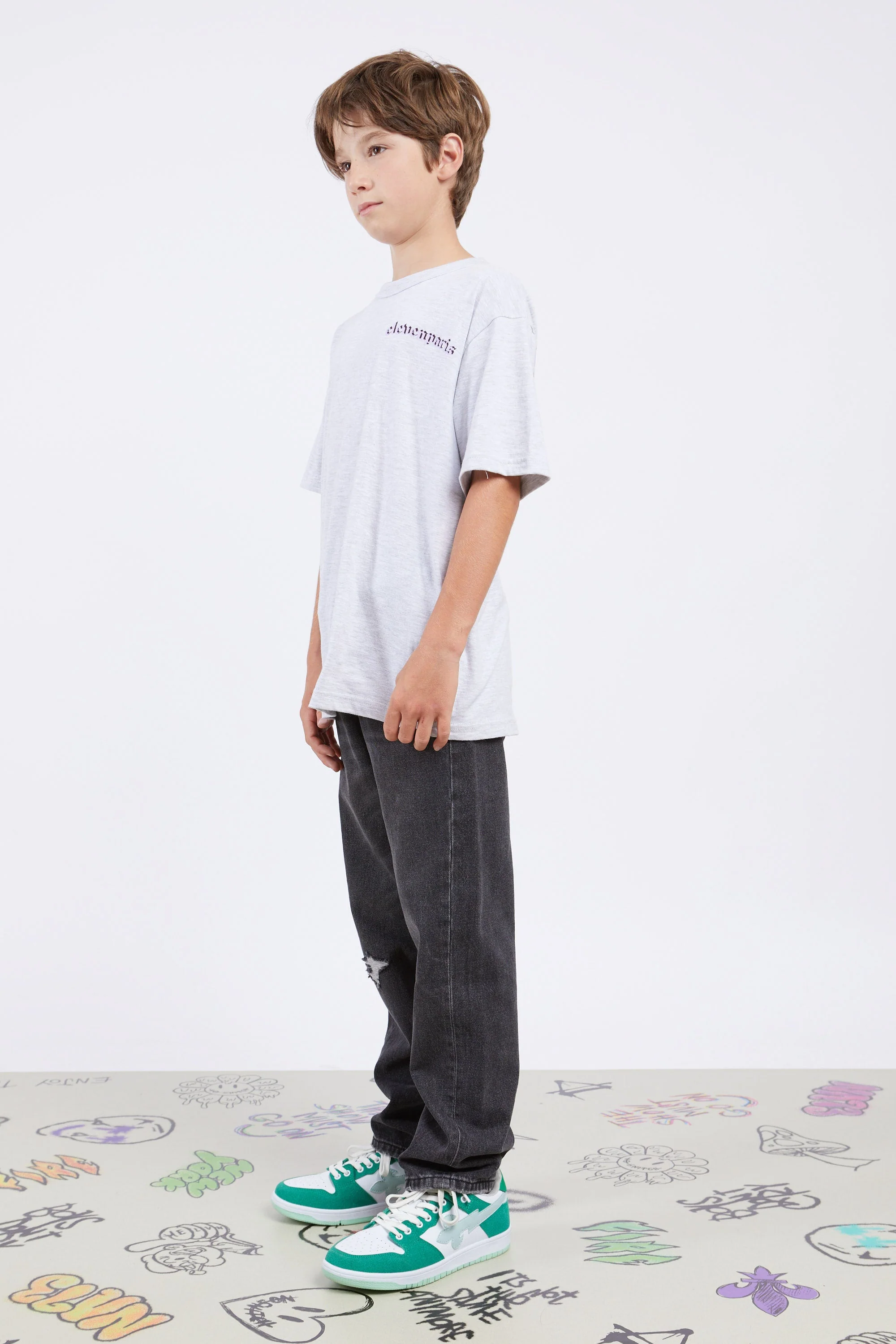 T-Shirt Bajus - Light Grey Melanged - Image 5