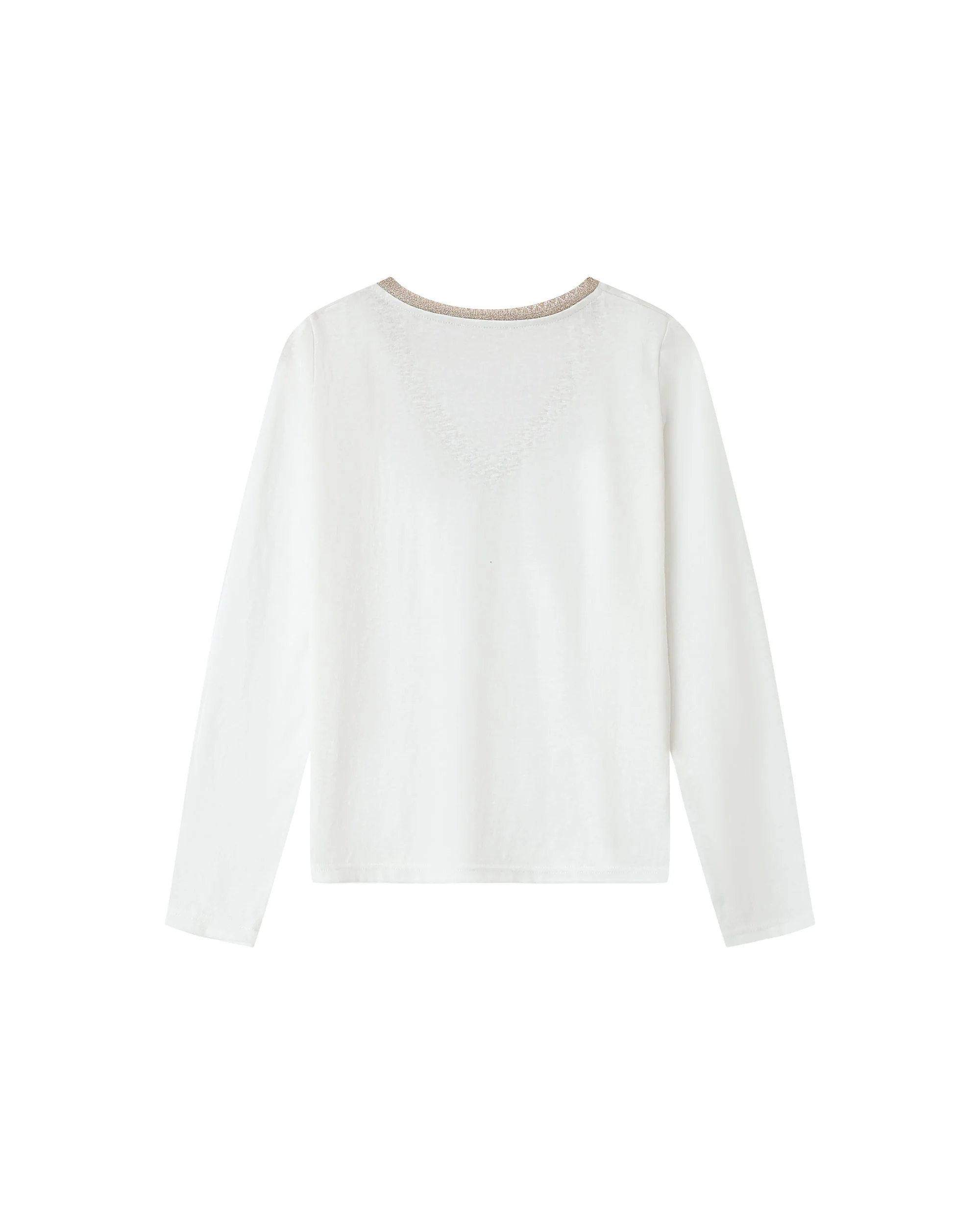 T-Shirt Col V Ivoire Selton - Image 6