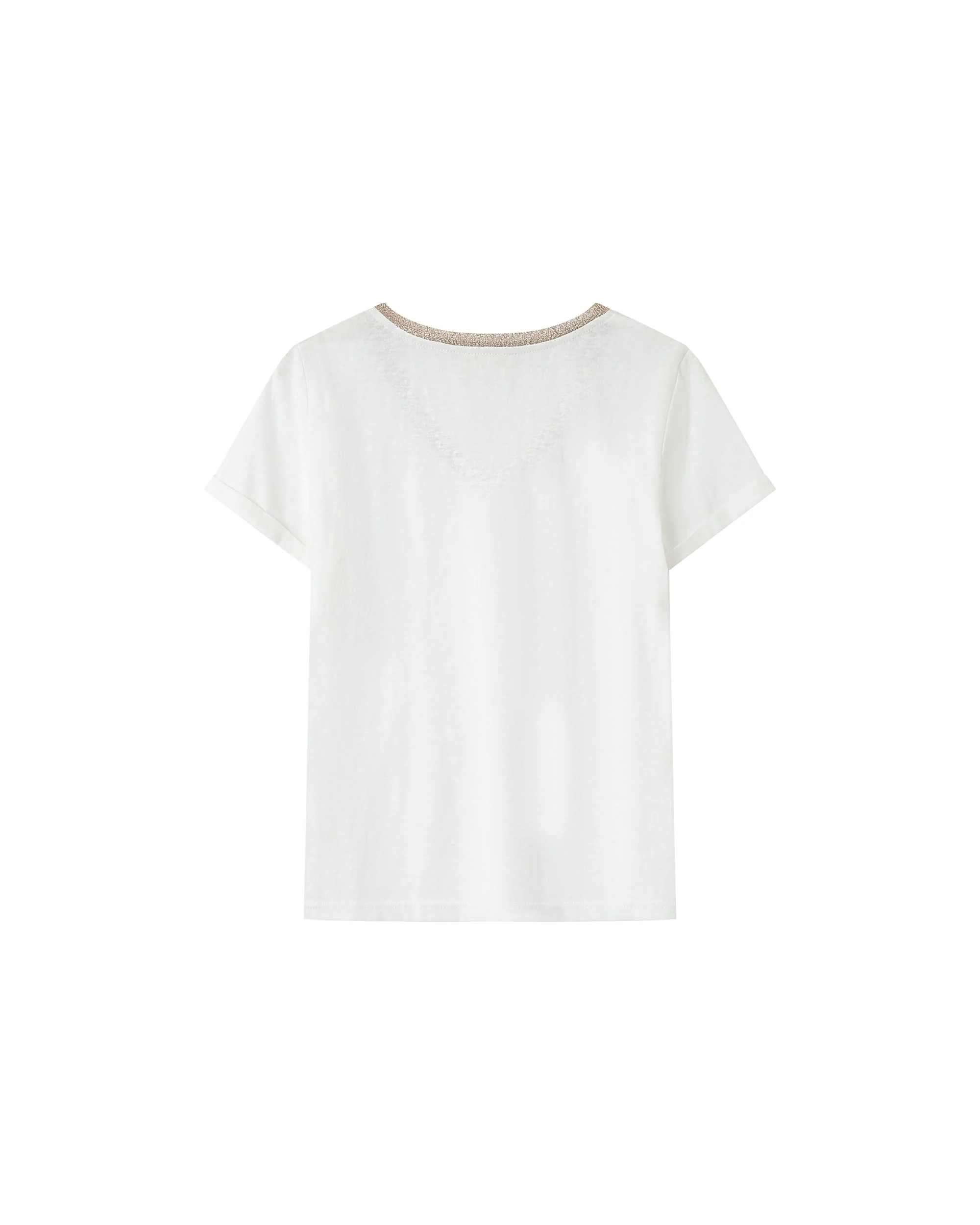 T-Shirt Col V Ivoire Space - Image 6